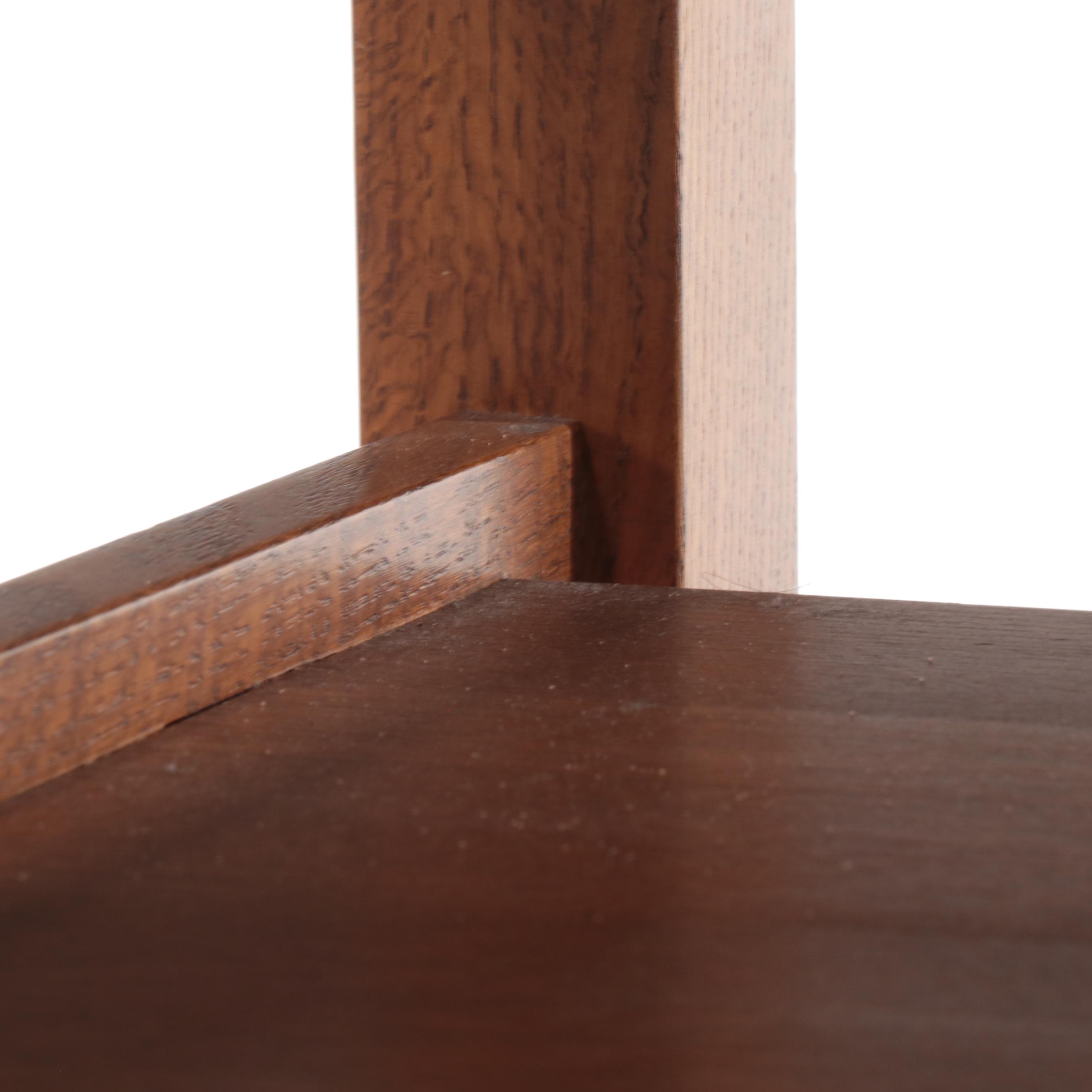 Stickley Arts and Crafts Style Oak and Tile Top Side Table, dated 1997