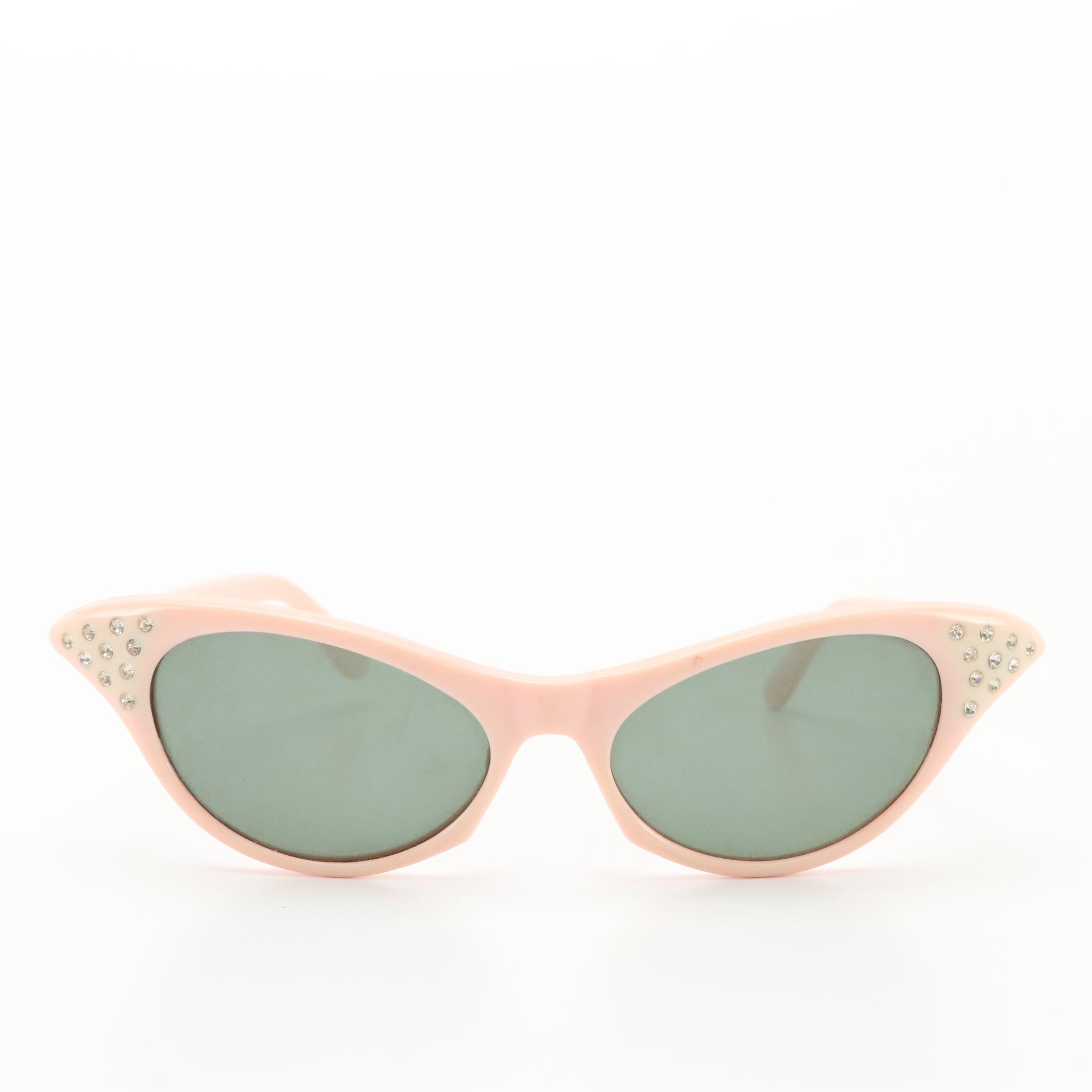 Rhinestone Embellished Cat-Eye Vintage Sunglasses