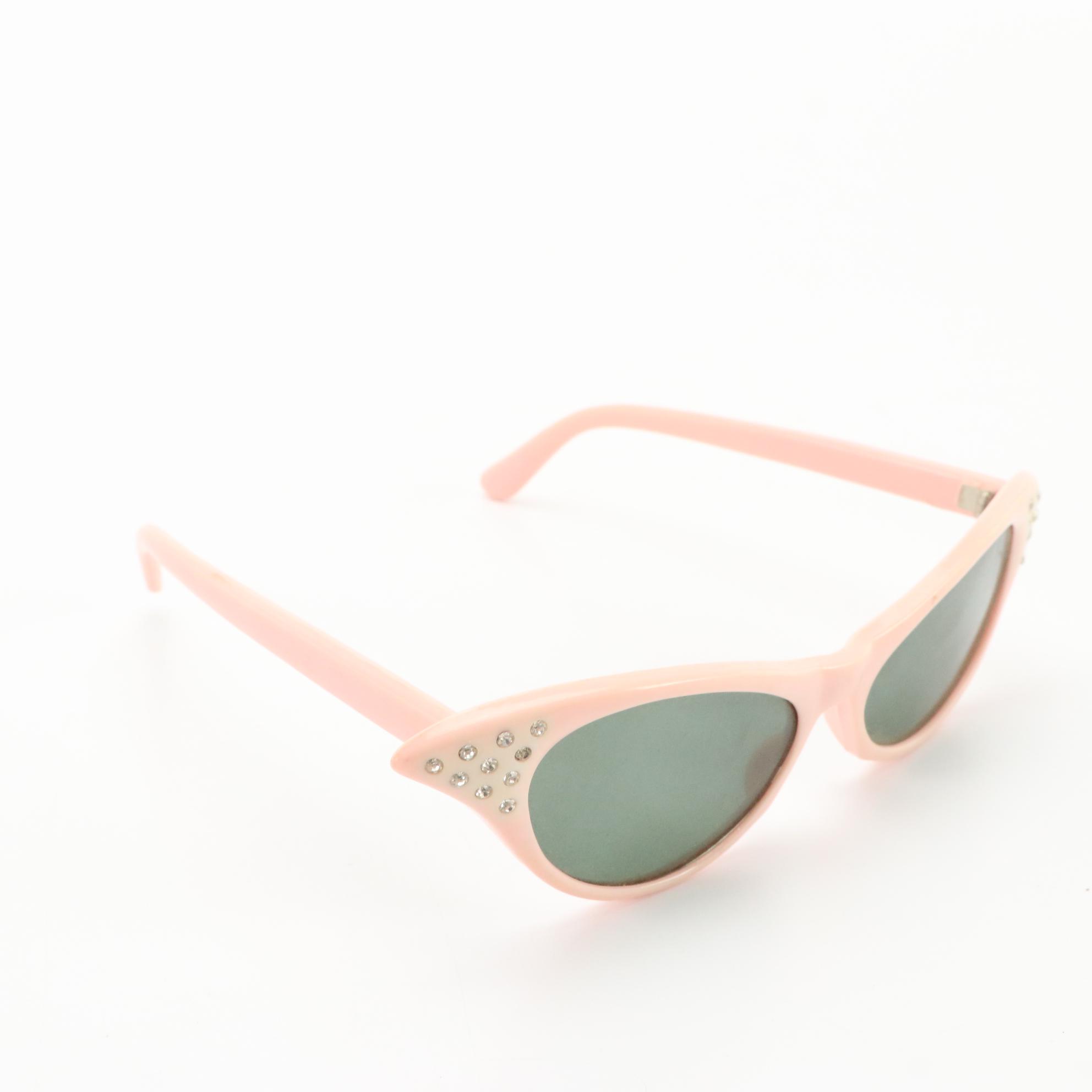 Rhinestone Embellished Cat-Eye Vintage Sunglasses