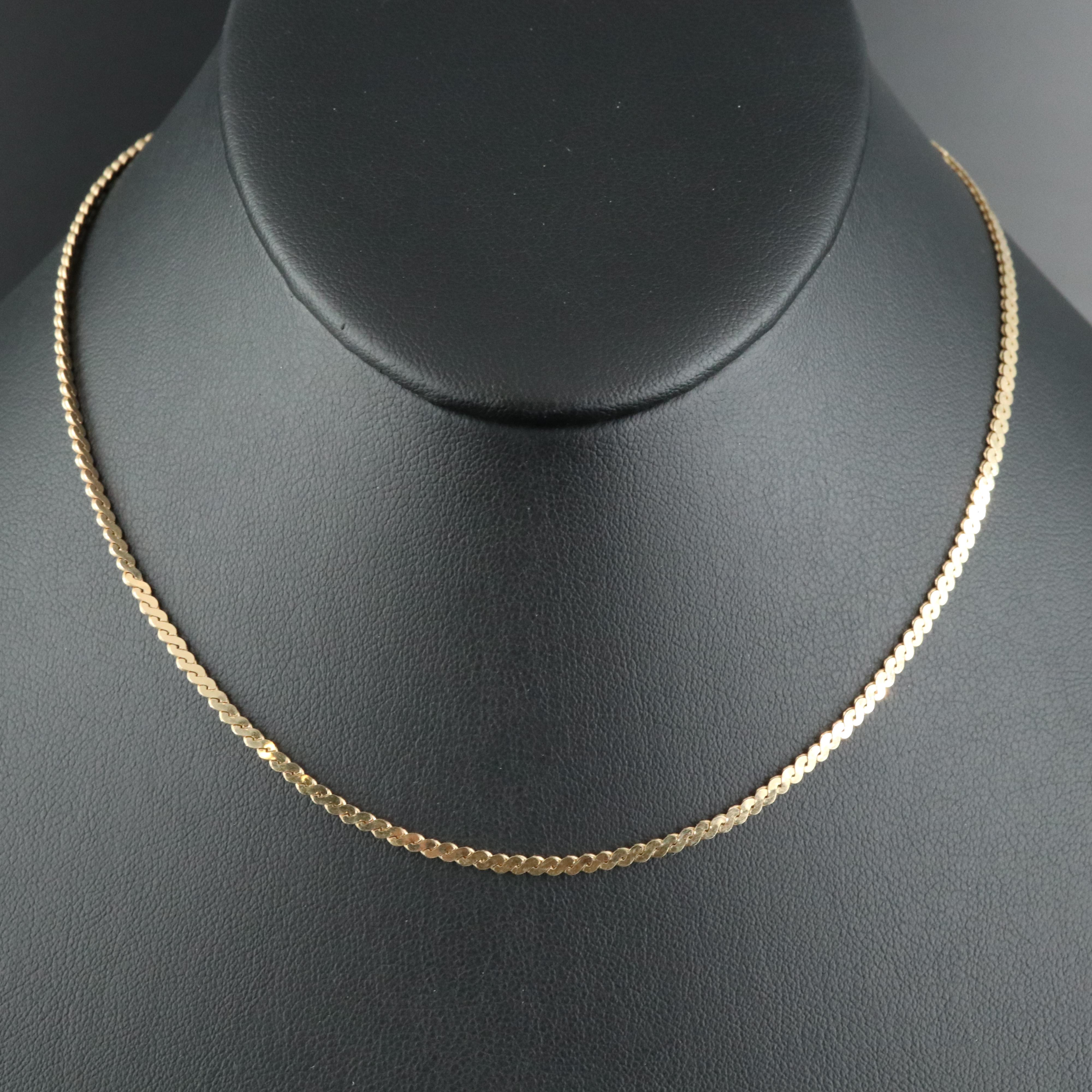 14K Serpentine Chain Necklace