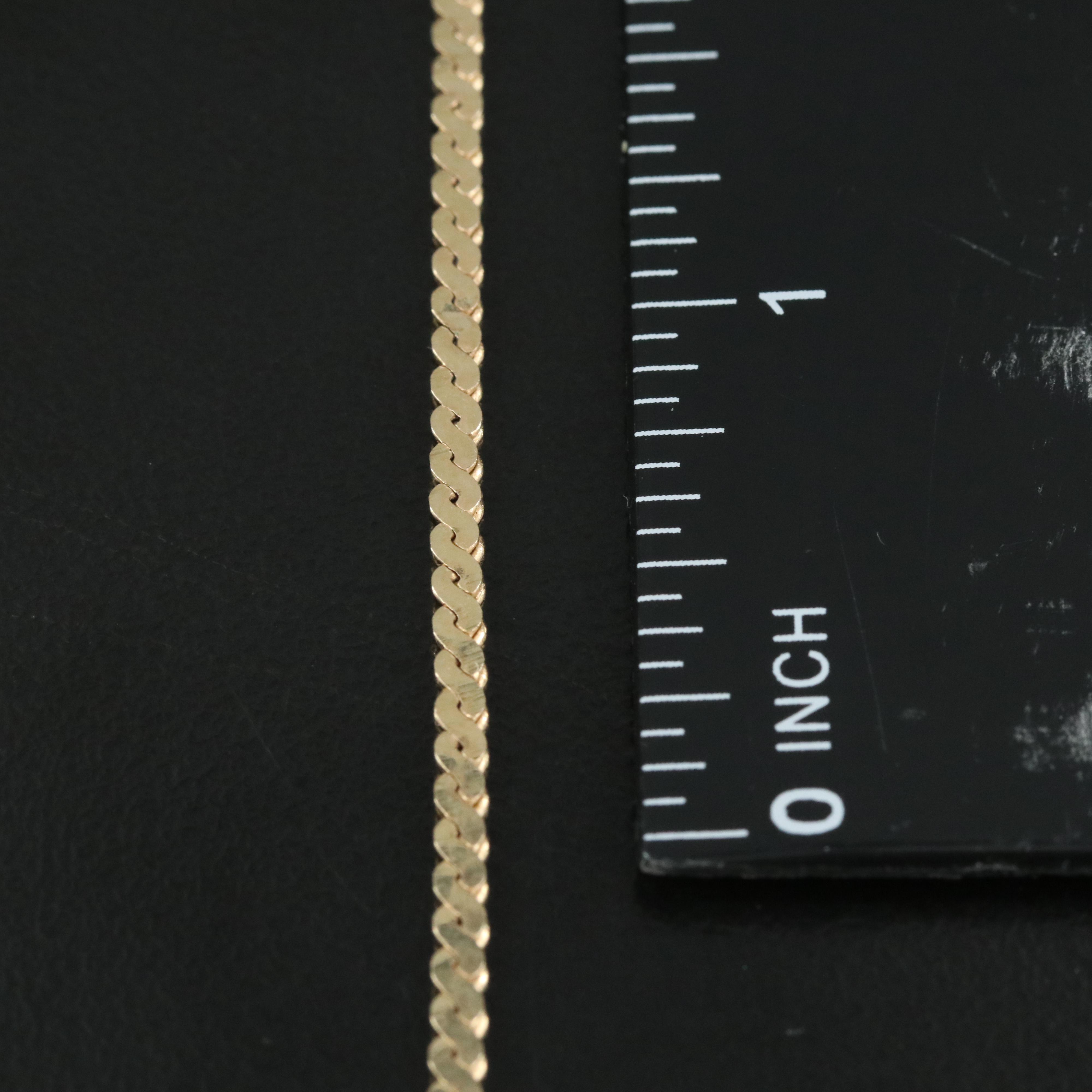 14K Serpentine Chain Necklace