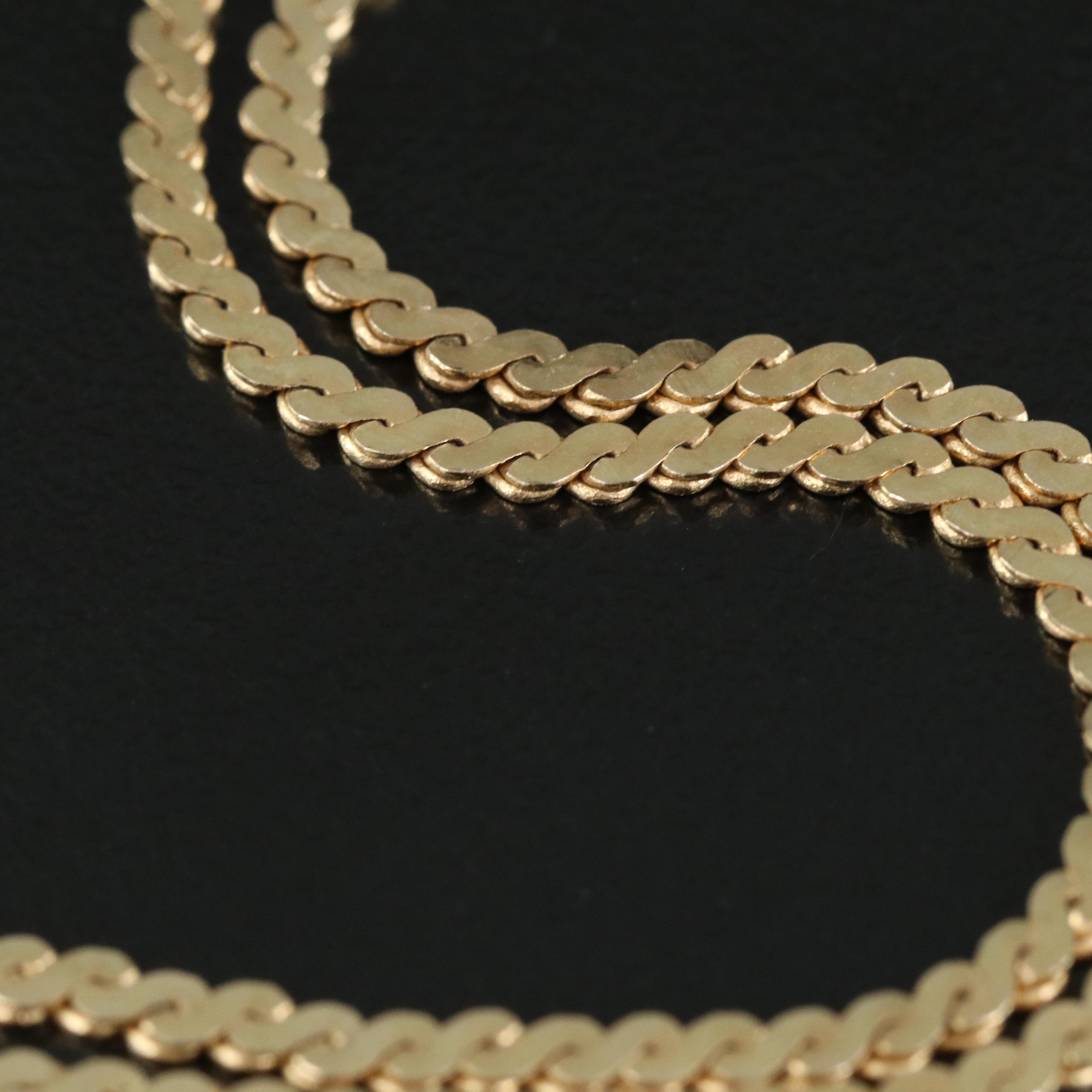 14K Serpentine Chain Necklace