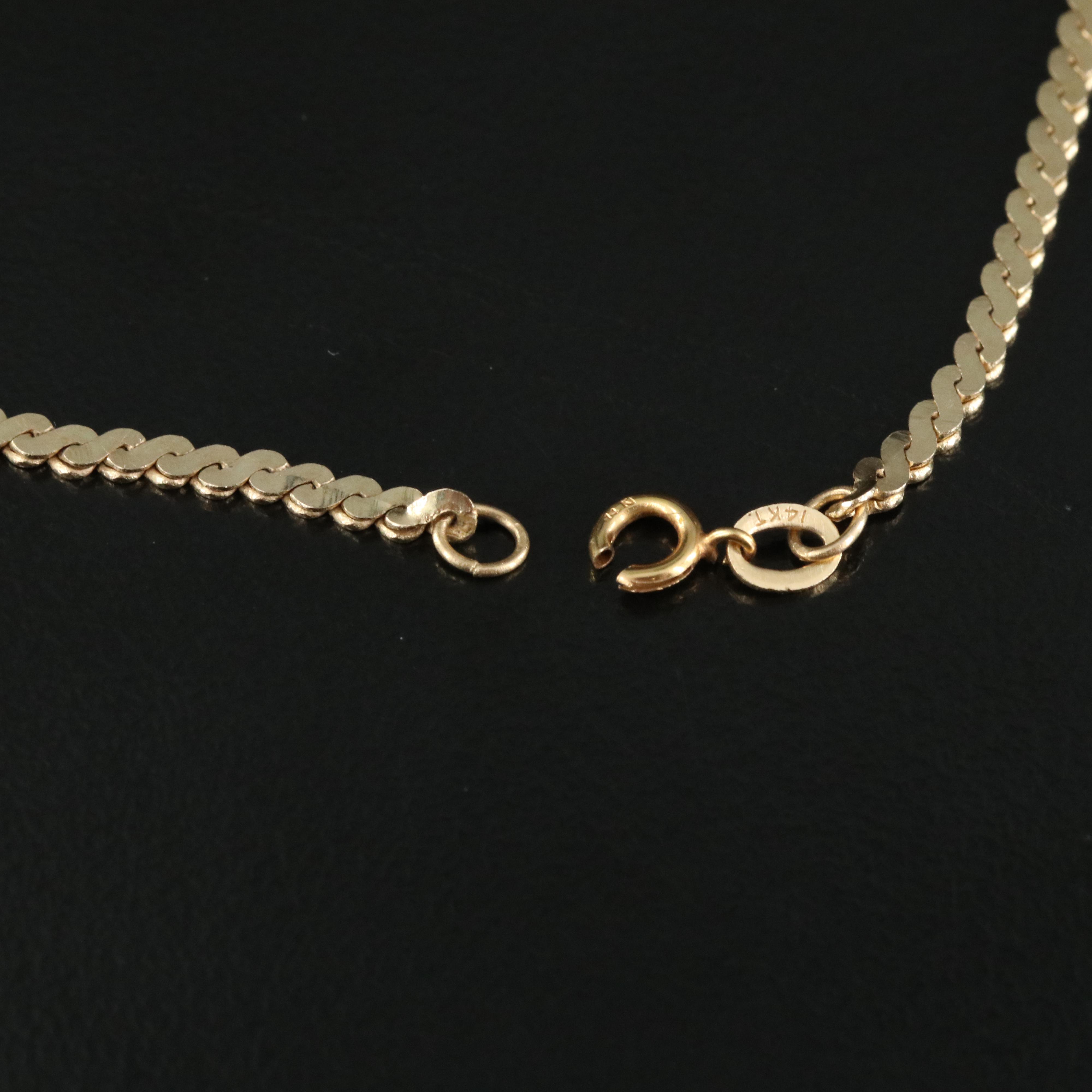 14K Serpentine Chain Necklace
