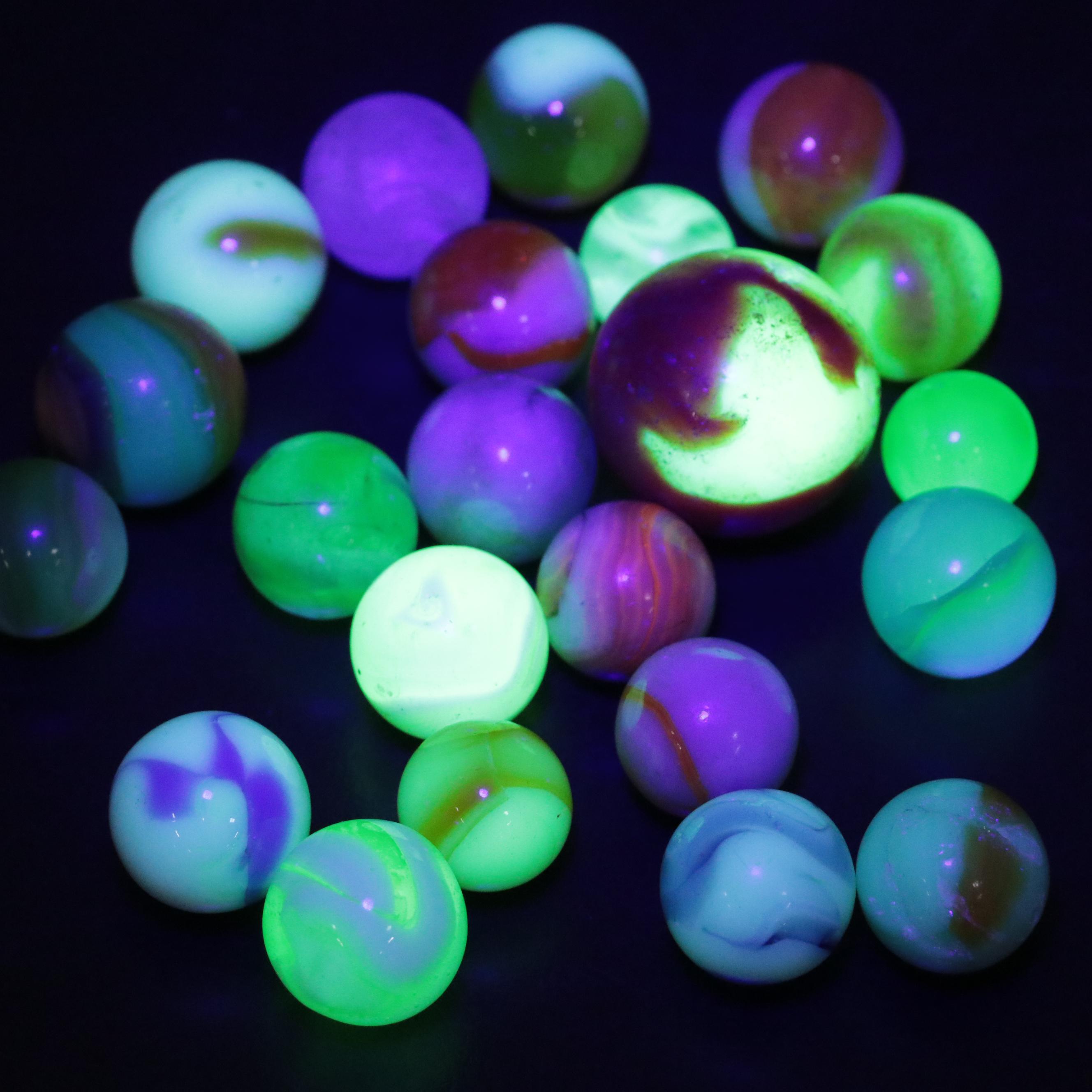 Custard Glass, Opaque, Swirlie, and More Machine Made Glass Marbles in Tin Box