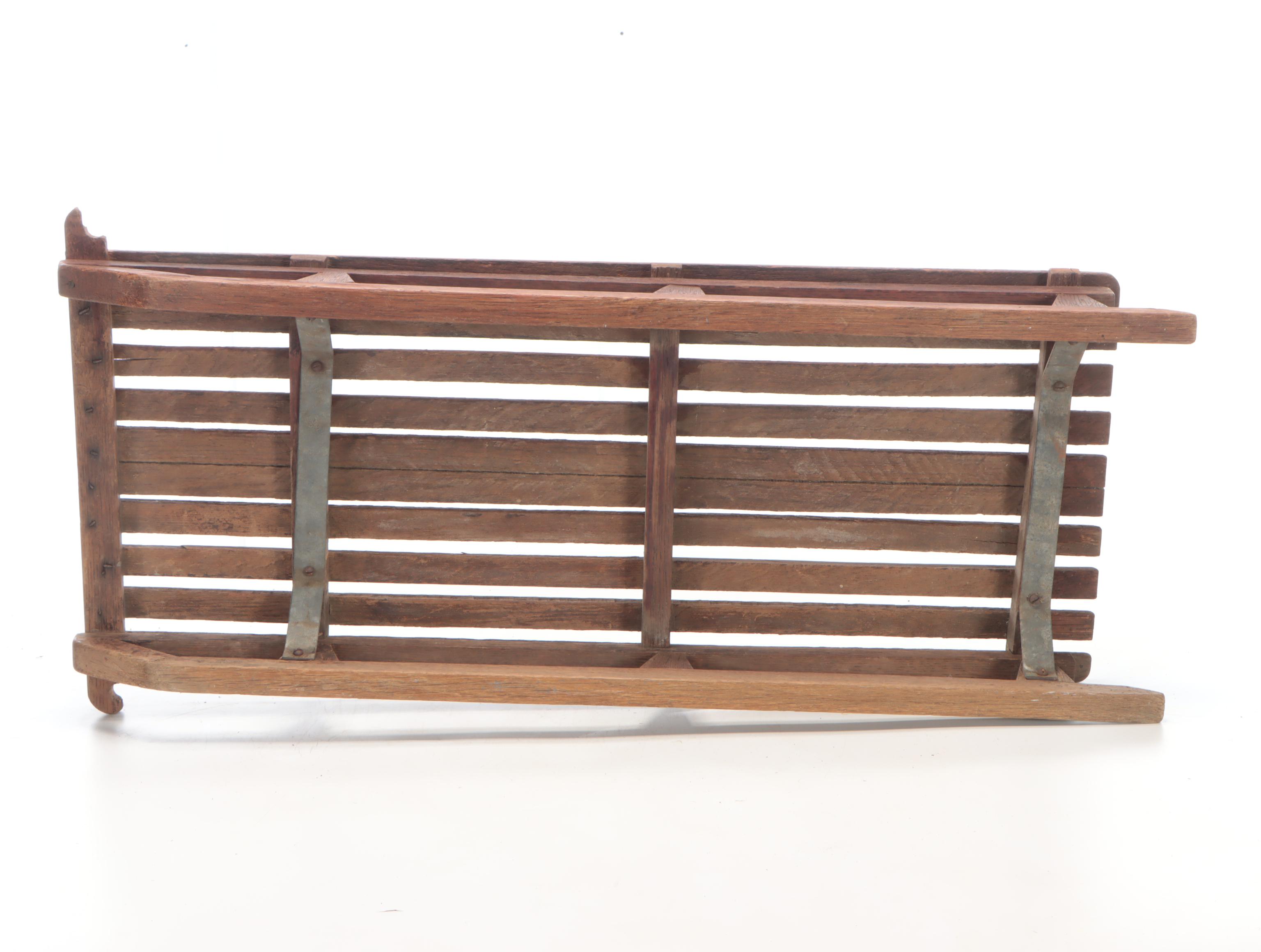 Handcrafted Wood Slat Runner Sled, 20th Century
