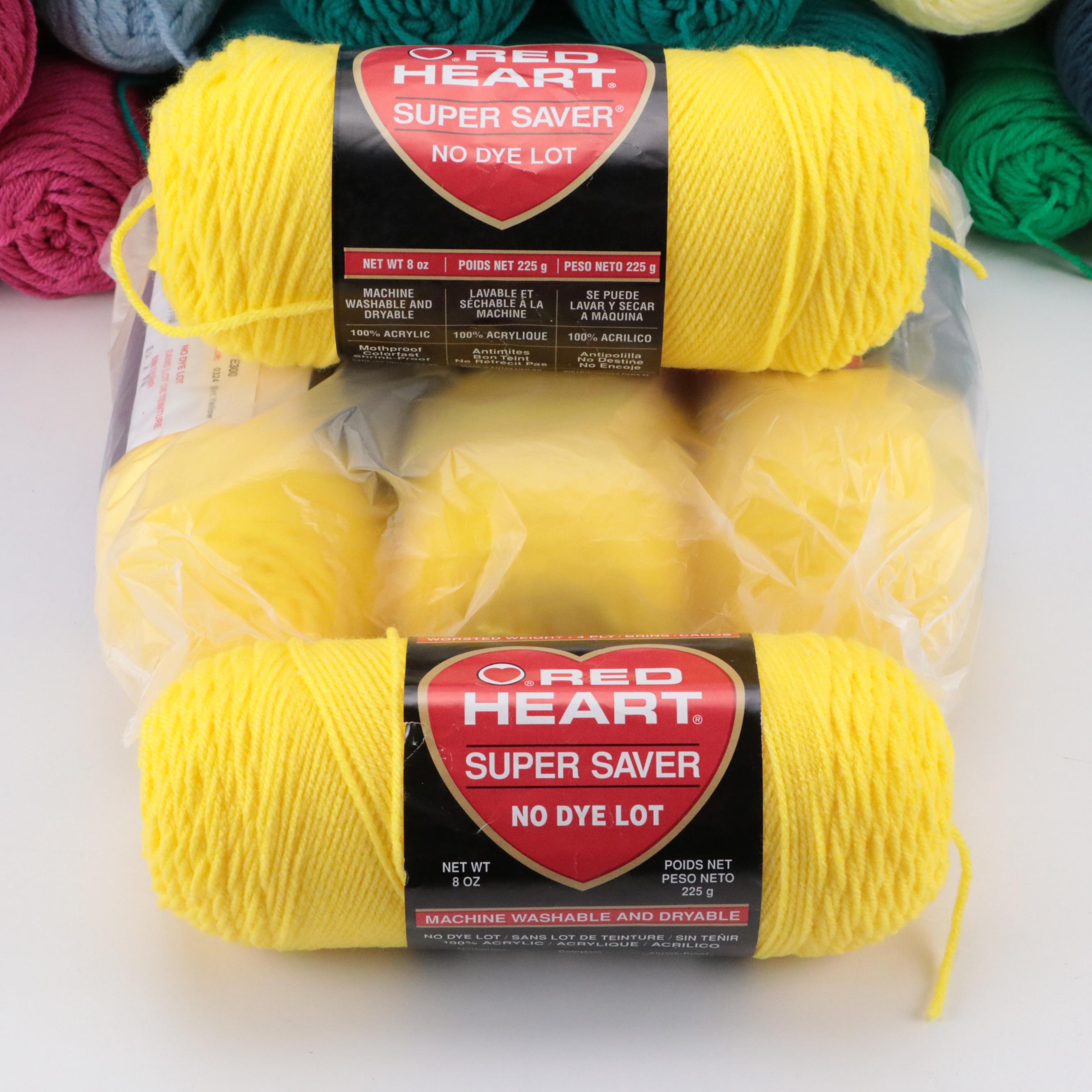 Red Heart and More Wool Yarn Skeins