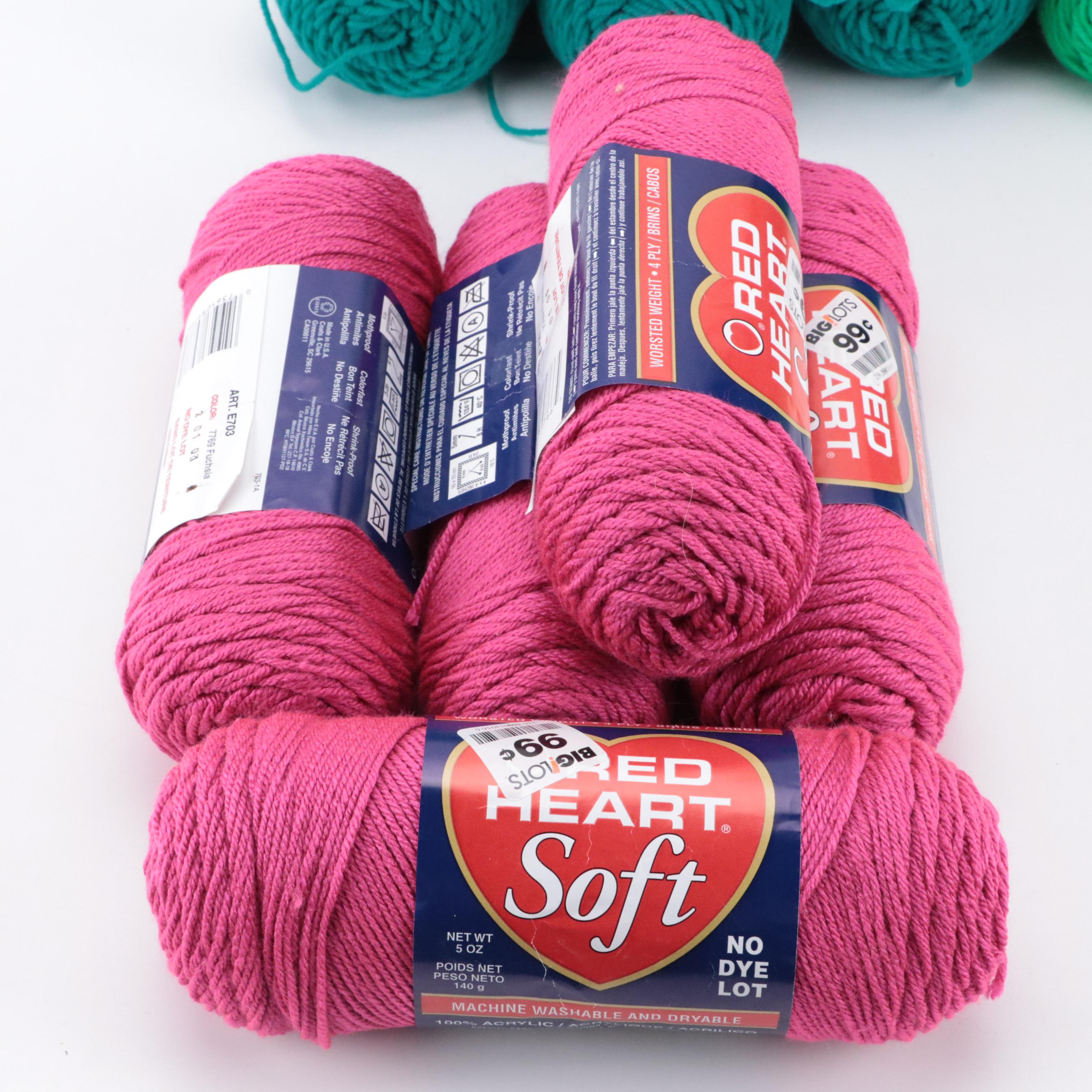 Red Heart and More Wool Yarn Skeins