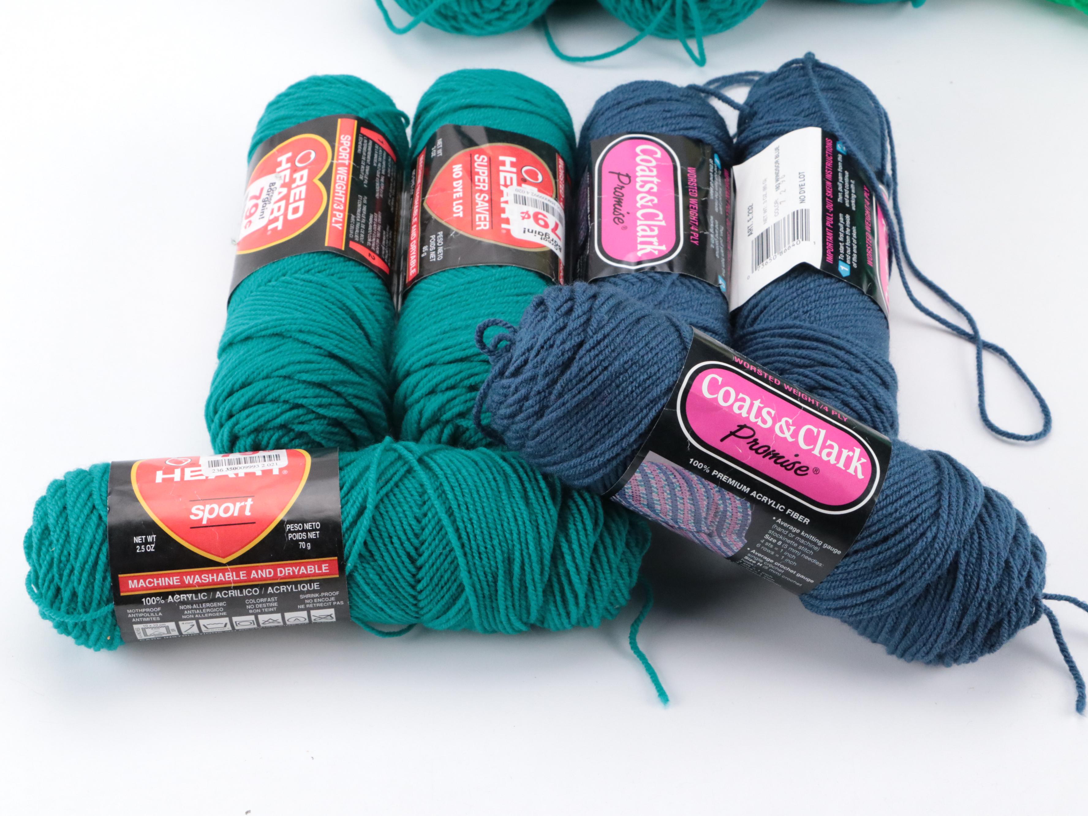 Red Heart and More Wool Yarn Skeins