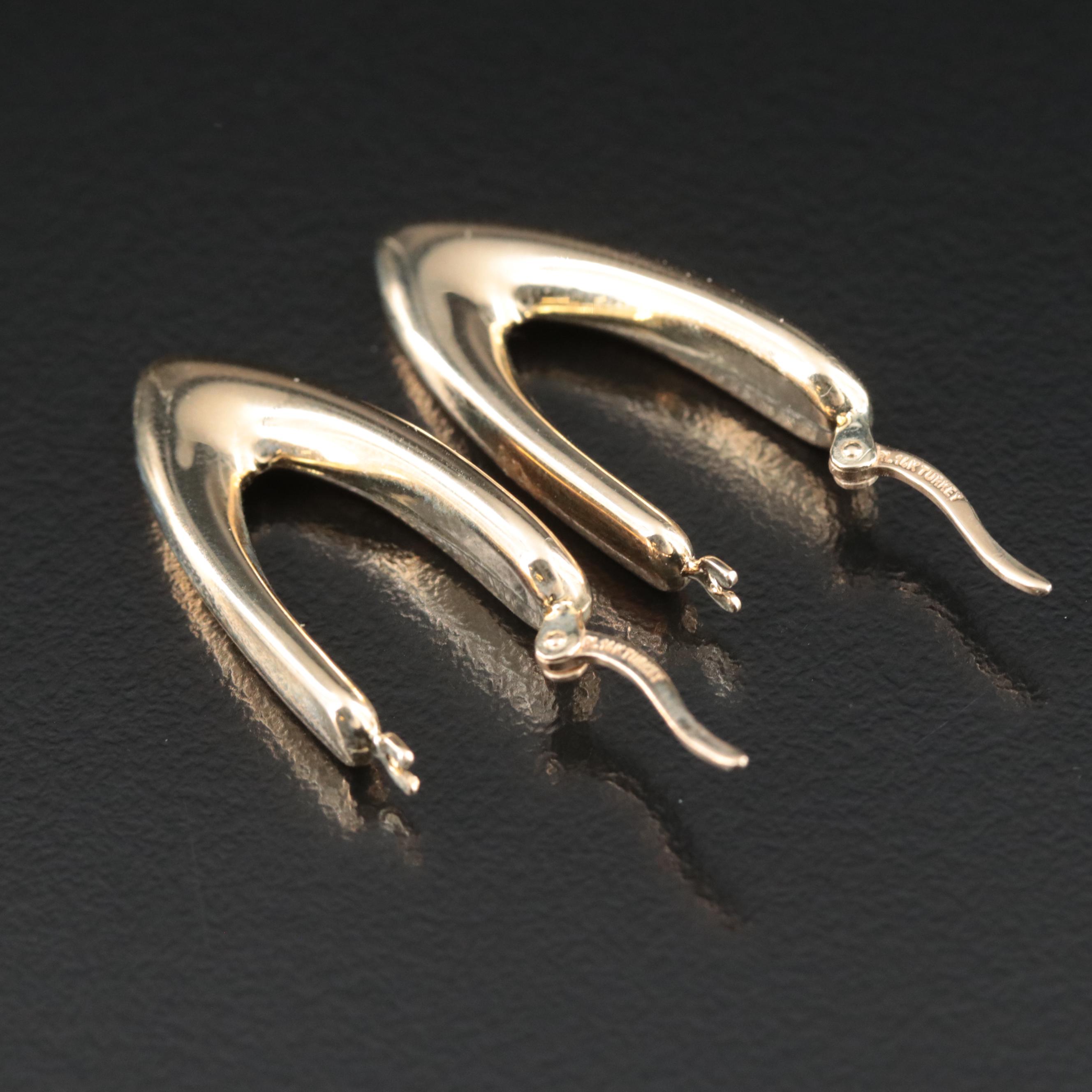 14K "V" Hoop Earrings EBTH