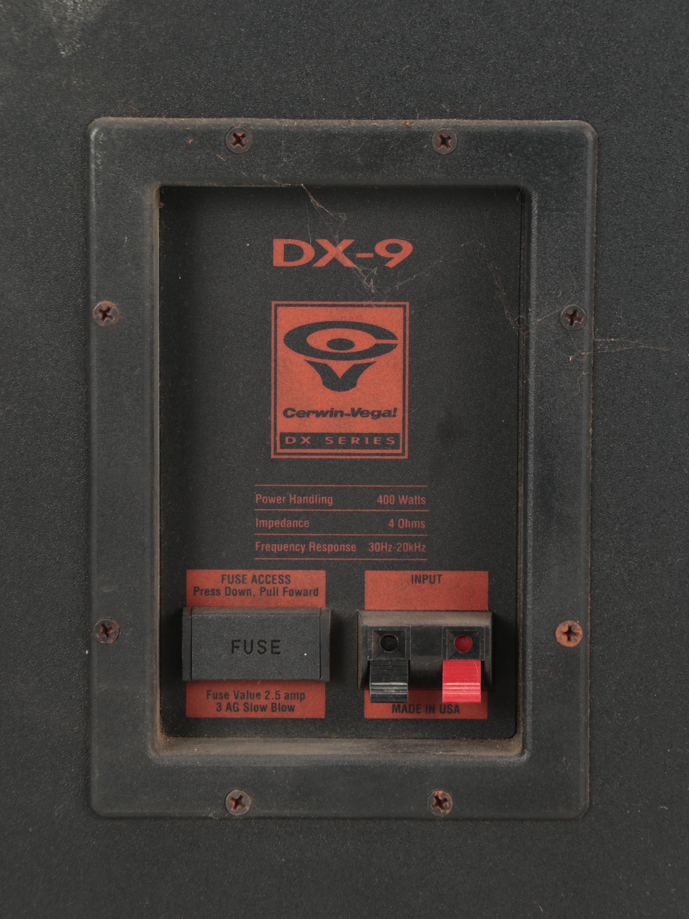 Cerwin-Vega! VS Series VS-150 and DX Series DX-9 Speakers, Mid to Late 20th C.