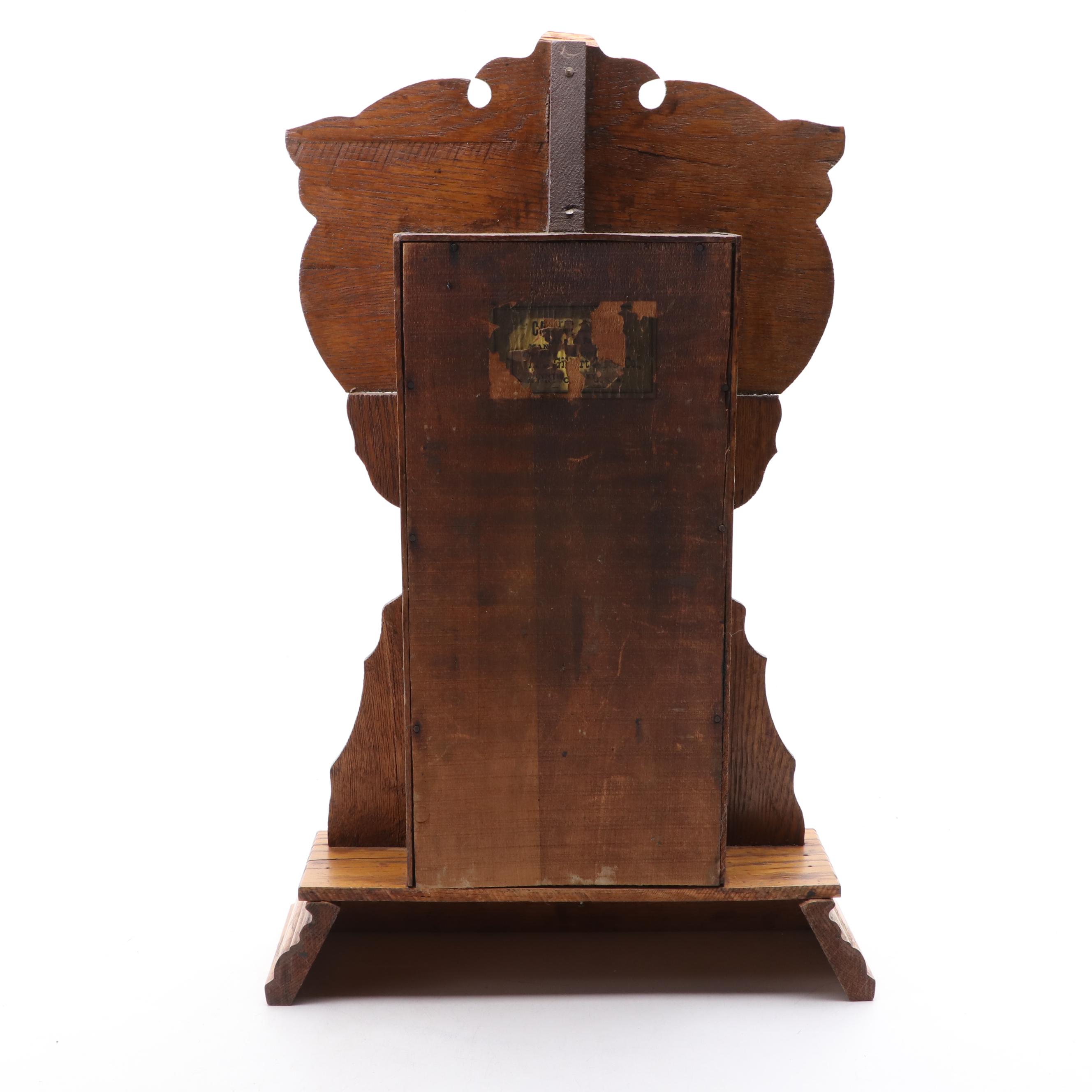 Gilbert Clock Co. Pressed Walnut Gingerbread 8 Day Kitchen Clock, circa 1880s