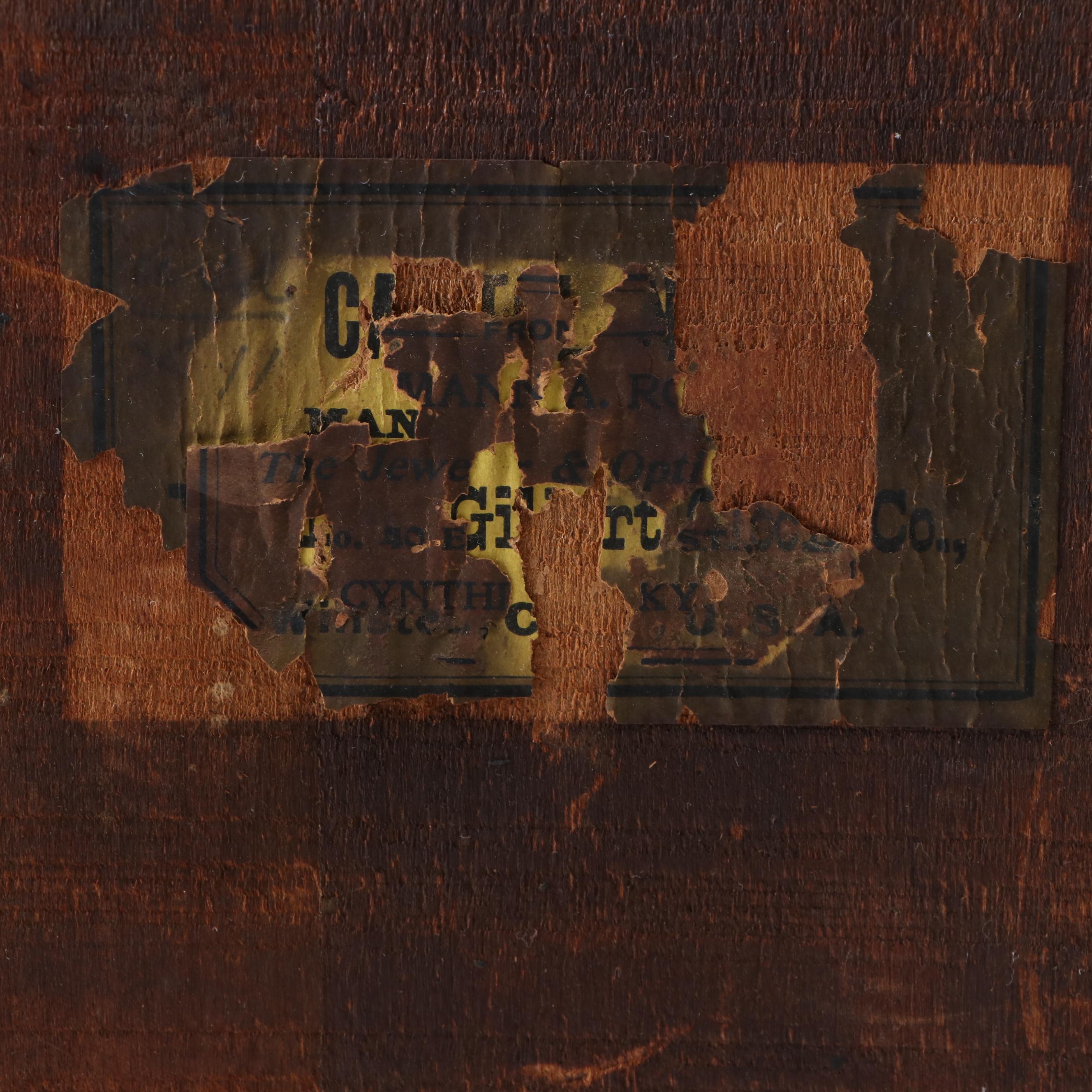 Gilbert Clock Co. Pressed Walnut Gingerbread 8 Day Kitchen Clock, circa 1880s