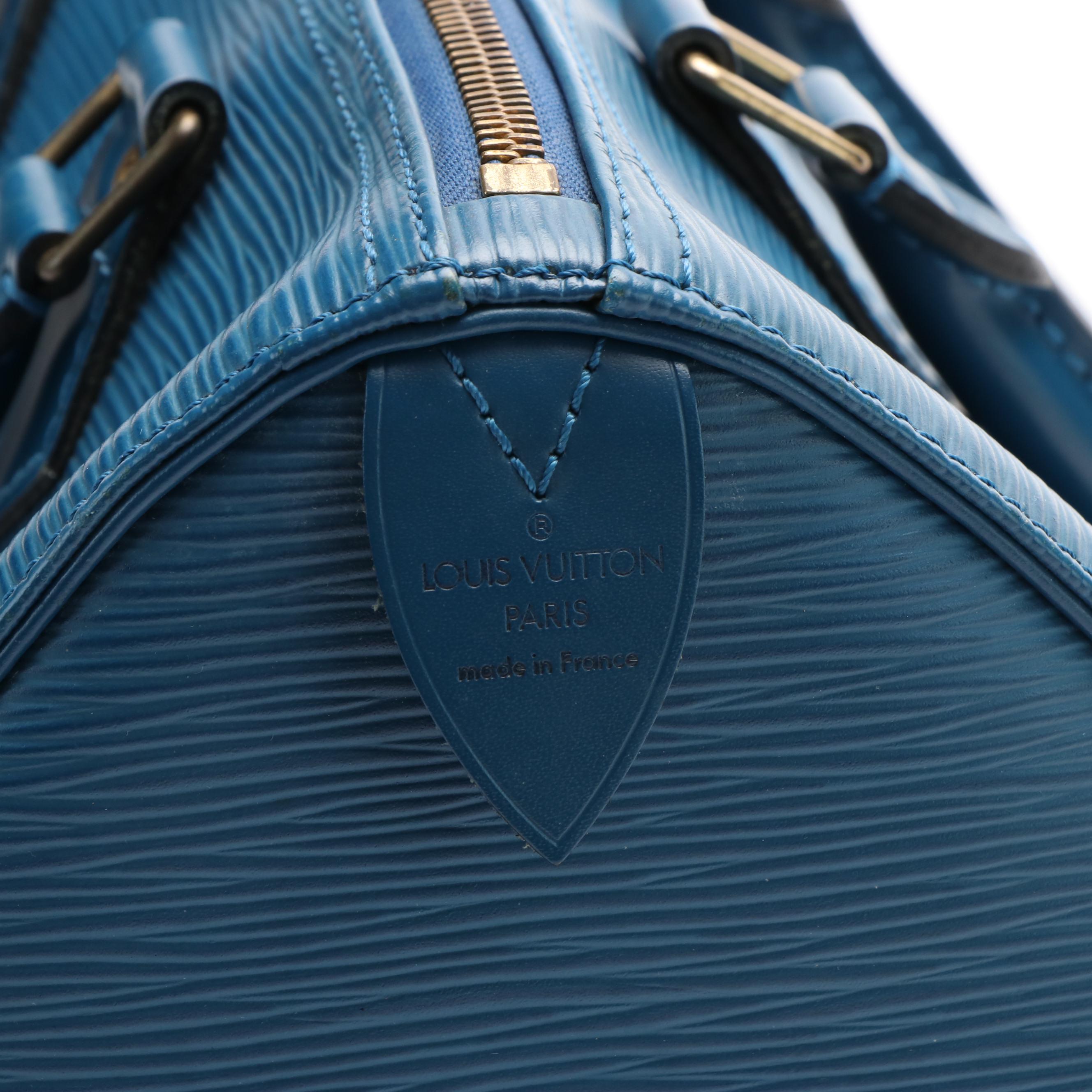 Louis Vuitton Speedy 25 Blue Epi Leather Handbag