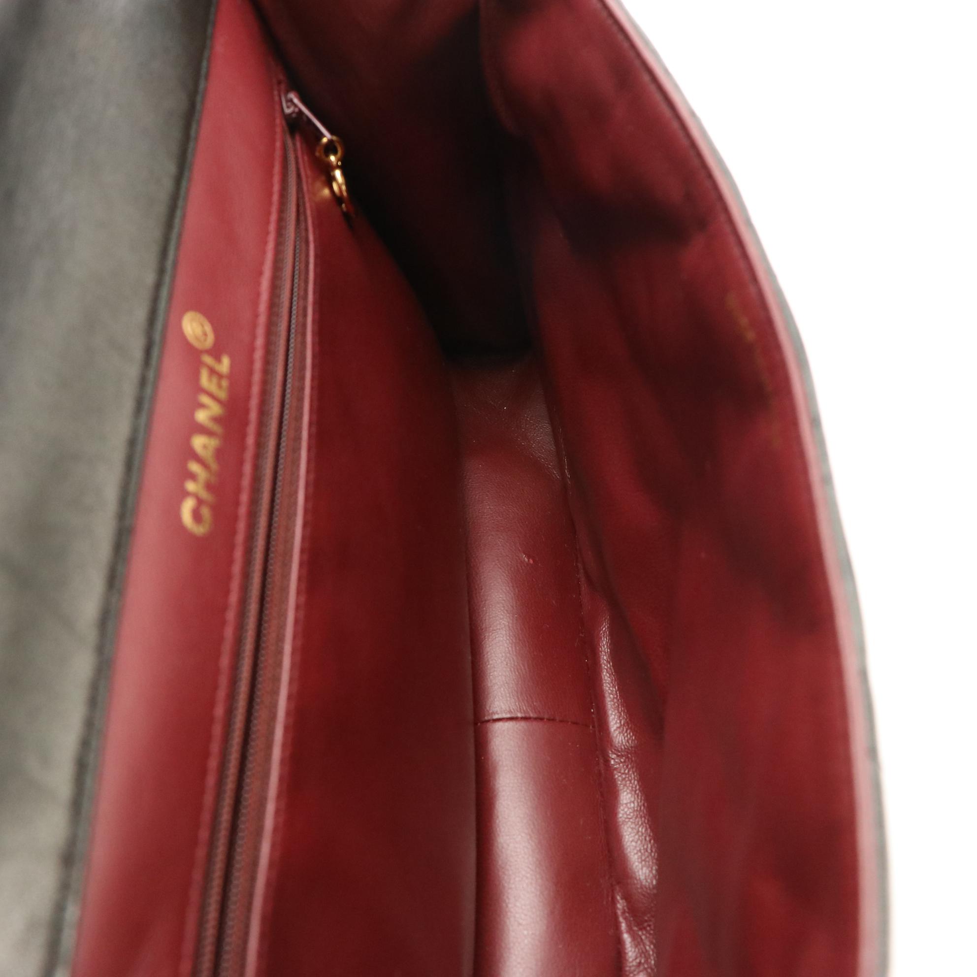 Chanel Jumbo Double Sided Flap Shoulder Bag in Black Matelassé Leather