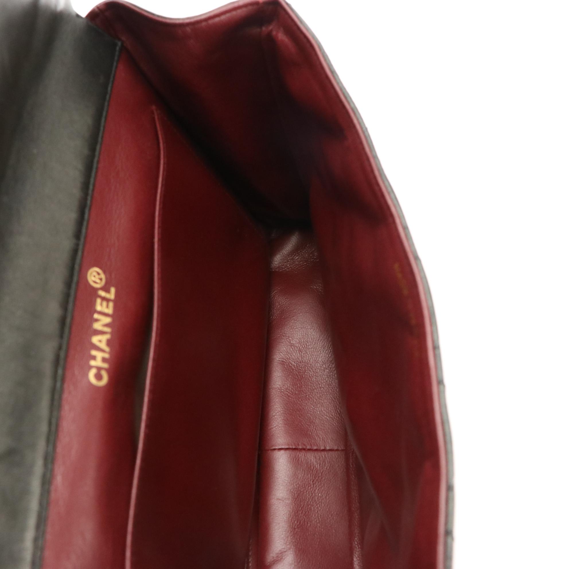 Chanel Jumbo Double Sided Flap Shoulder Bag in Black Matelassé Leather