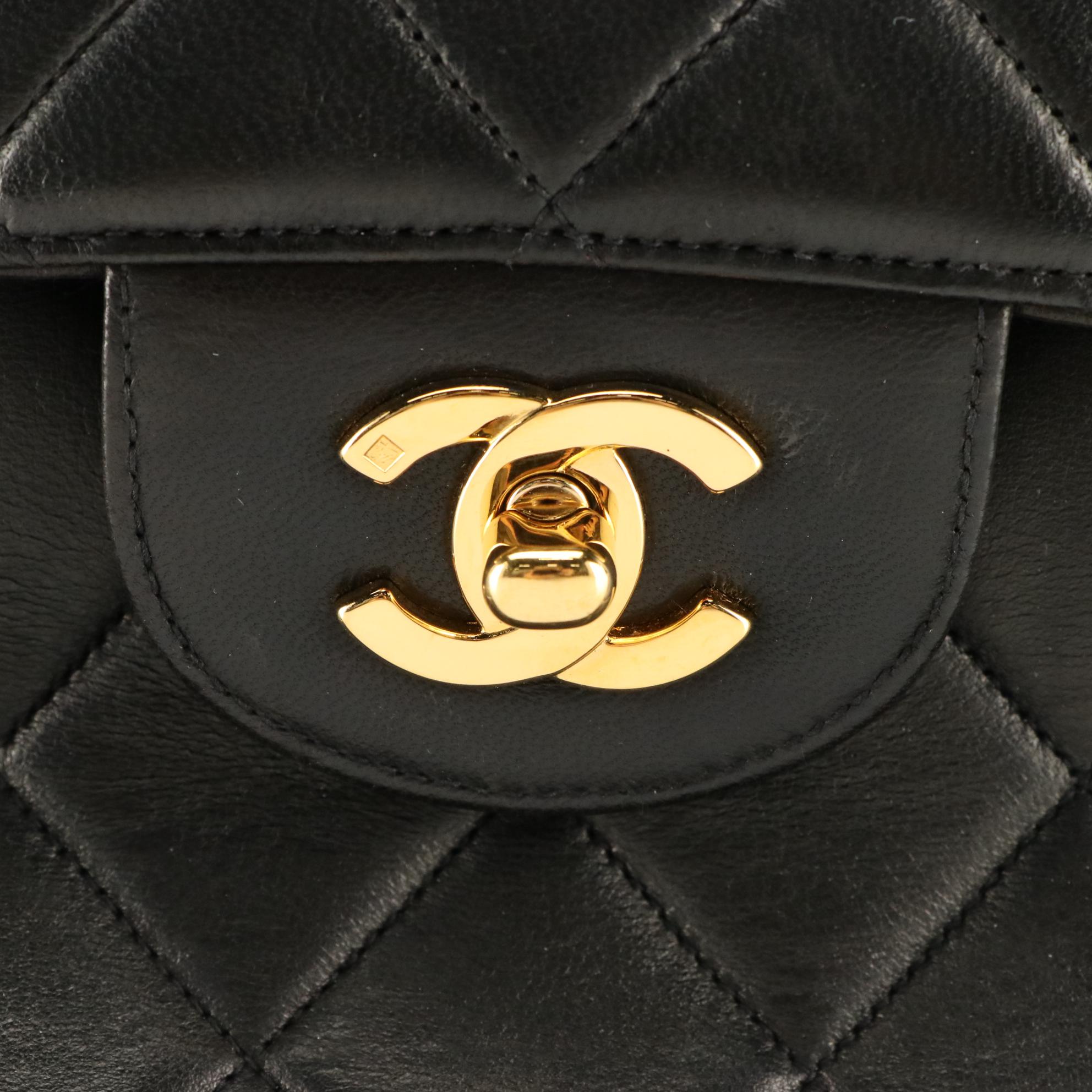 Chanel Jumbo Double Sided Flap Shoulder Bag in Black Matelassé Leather