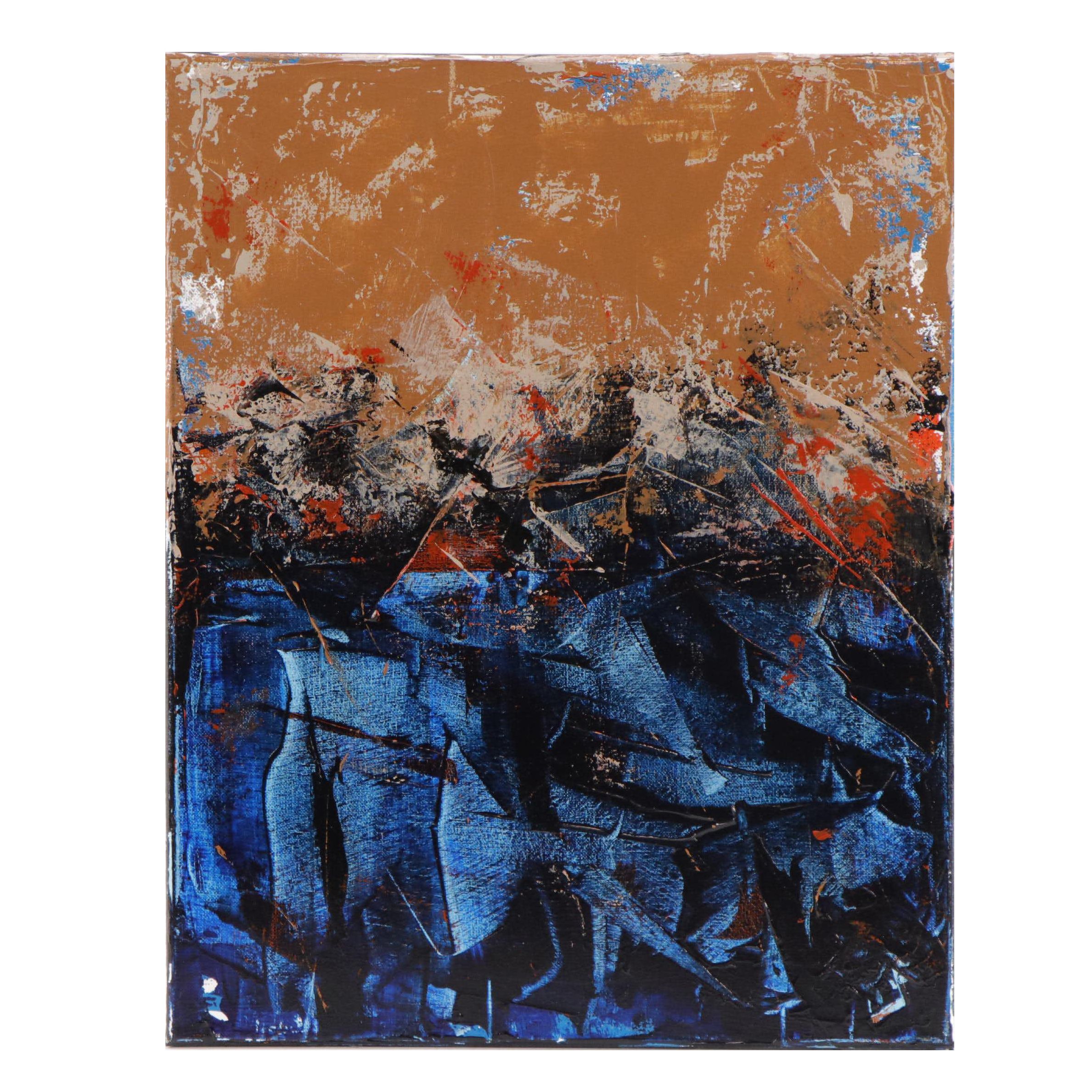 Sanna Abstract Acrylic Painting "Controlled Chaos," 2023