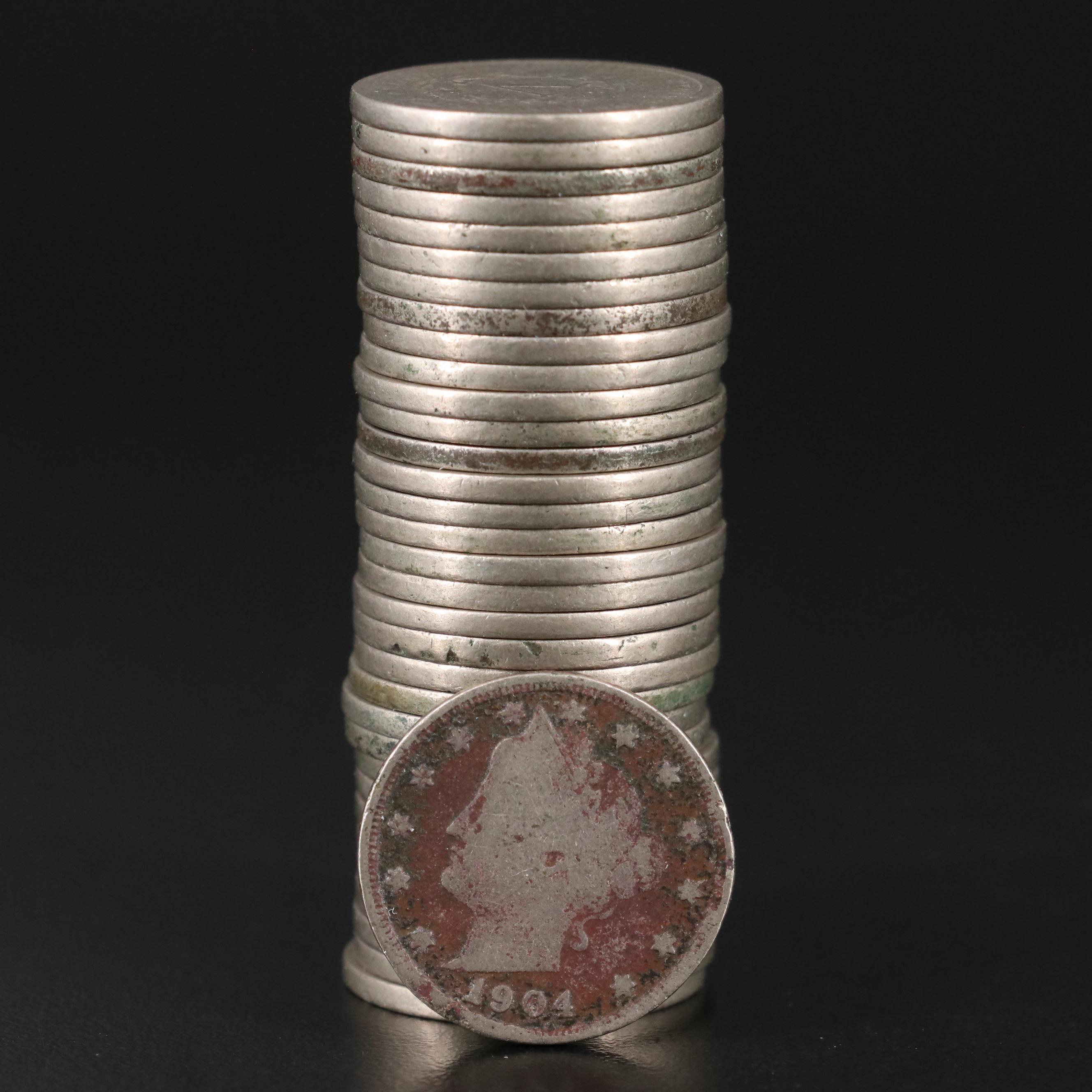 Collection of U.S. Nickels With Two Shield Nickels and Other Coins