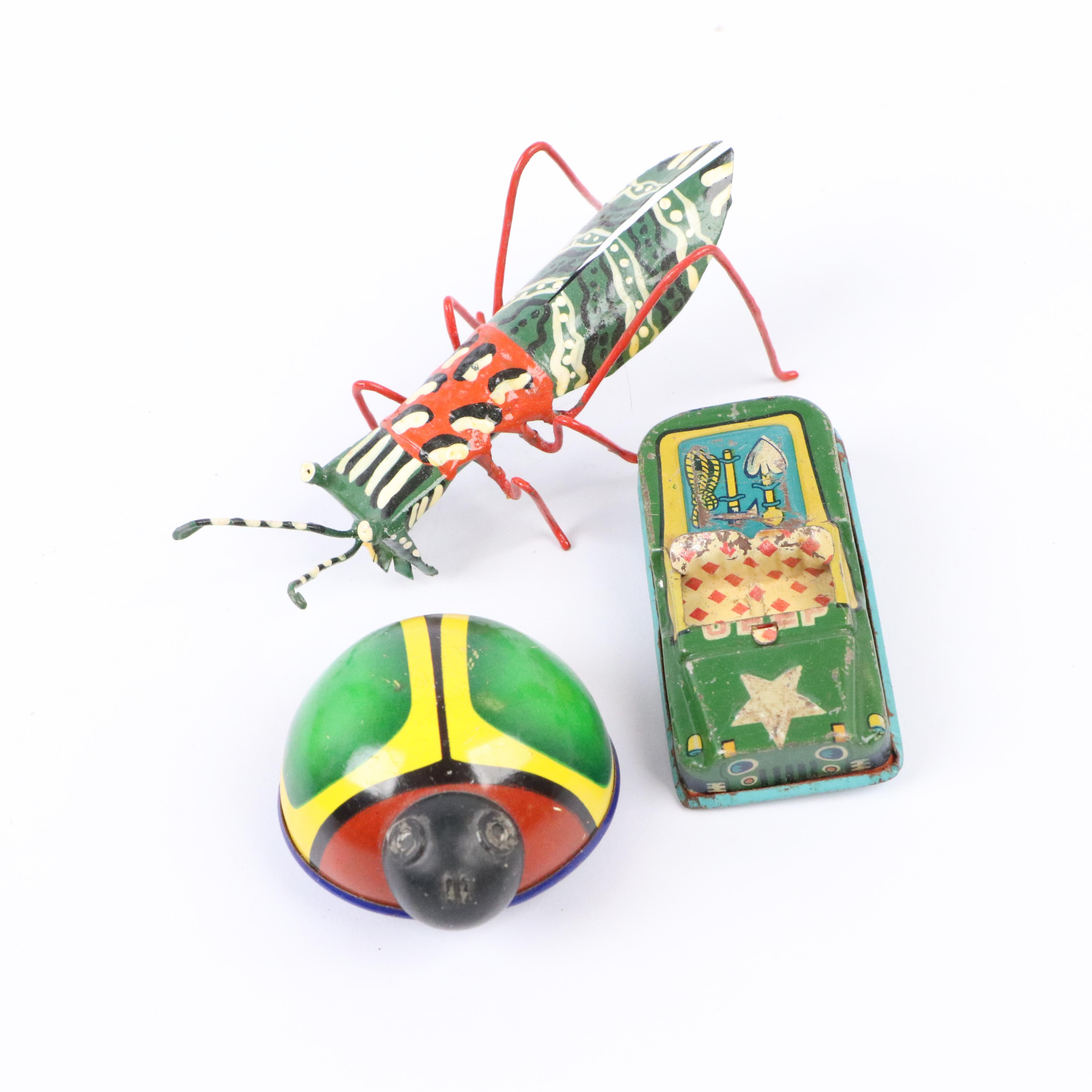 Windup Tin Lithograph Toys Including "Jocko The Climbing Monkey"