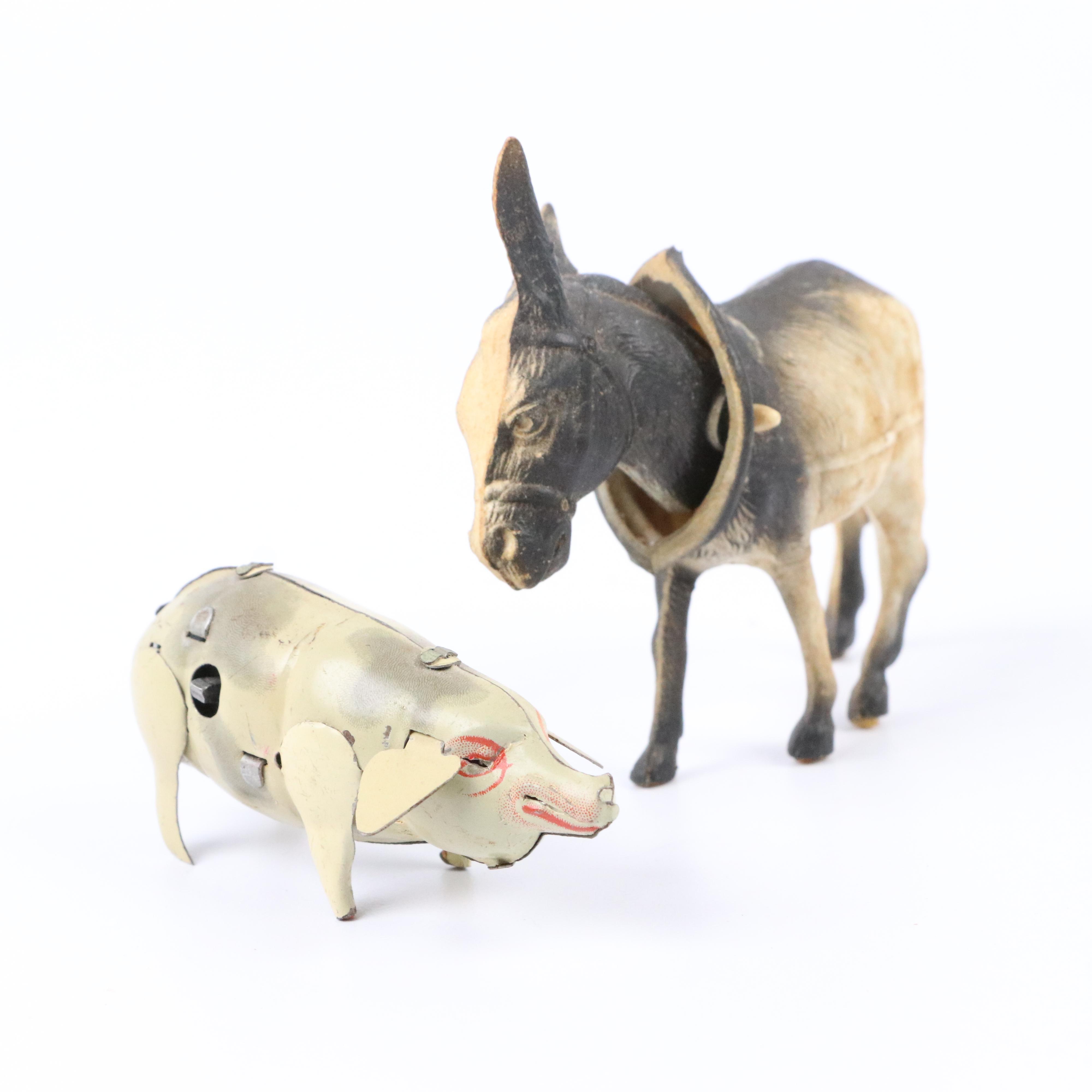 Windup Tin Lithograph Toys Including "Jocko The Climbing Monkey"