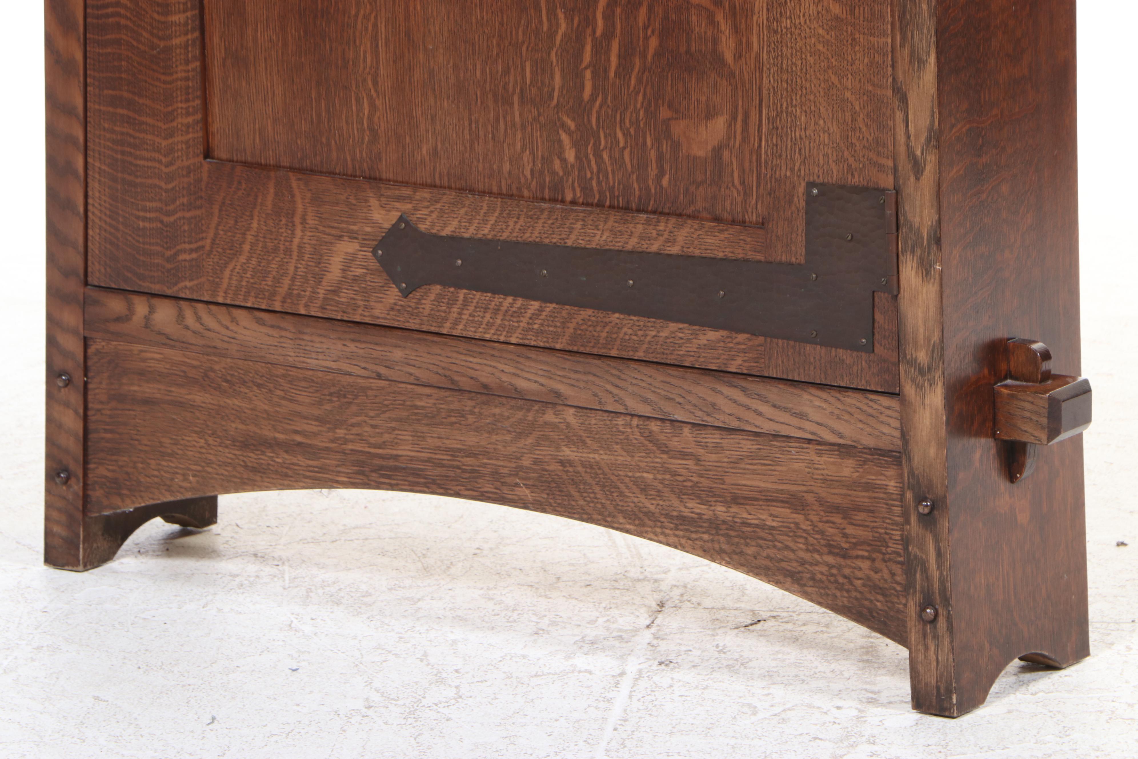 Stickley "Grove Park Inn" Arts and Crafts Style Oak and Copper Hall Clock