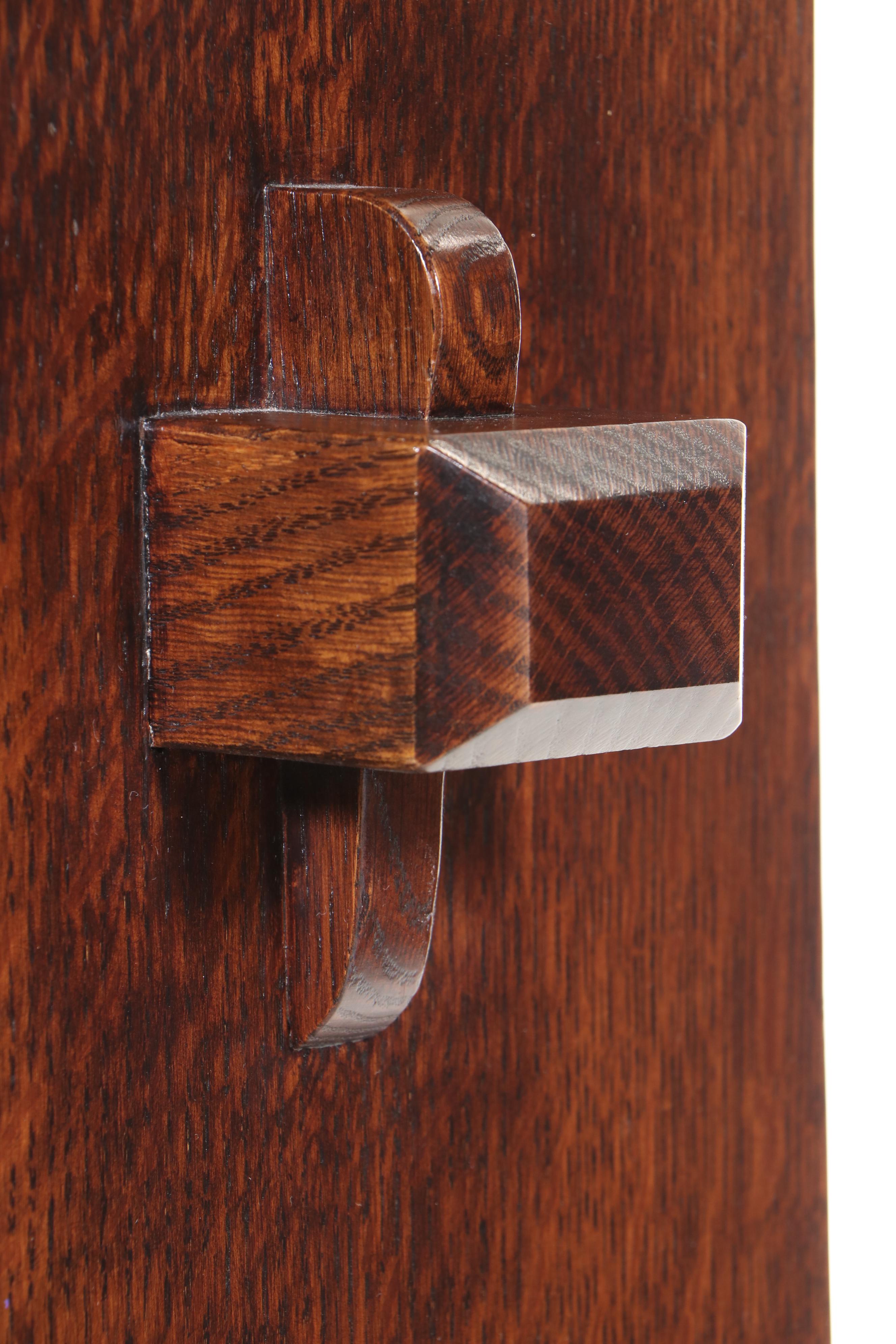 Stickley "Grove Park Inn" Arts and Crafts Style Oak and Copper Hall Clock