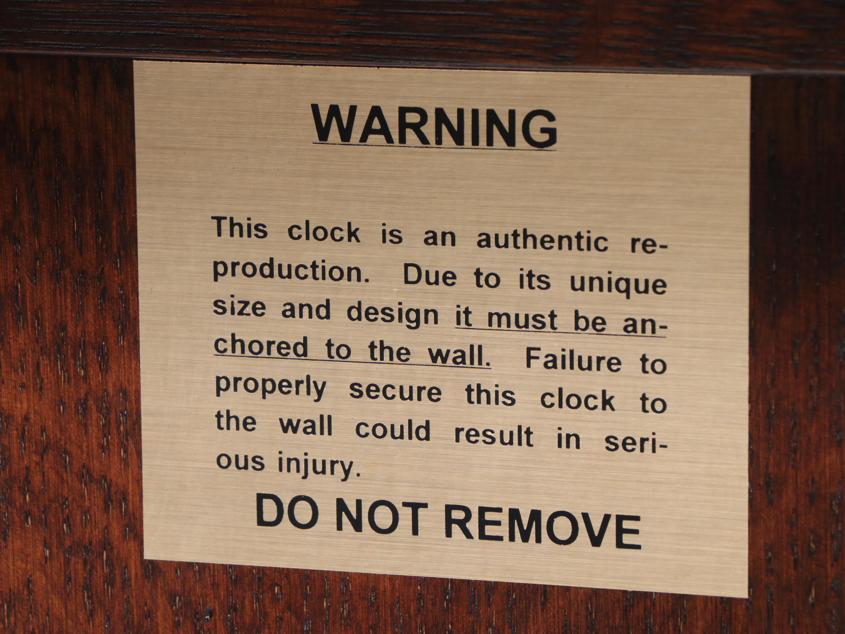 Stickley "Grove Park Inn" Arts and Crafts Style Oak and Copper Hall Clock