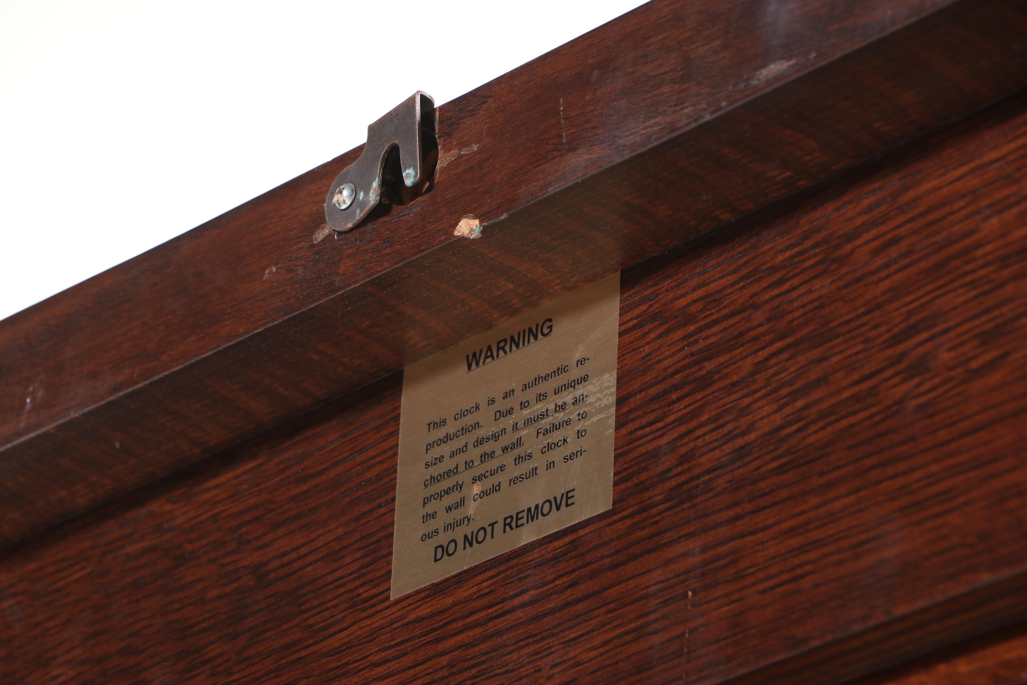 Stickley "Grove Park Inn" Arts and Crafts Style Oak and Copper Hall Clock