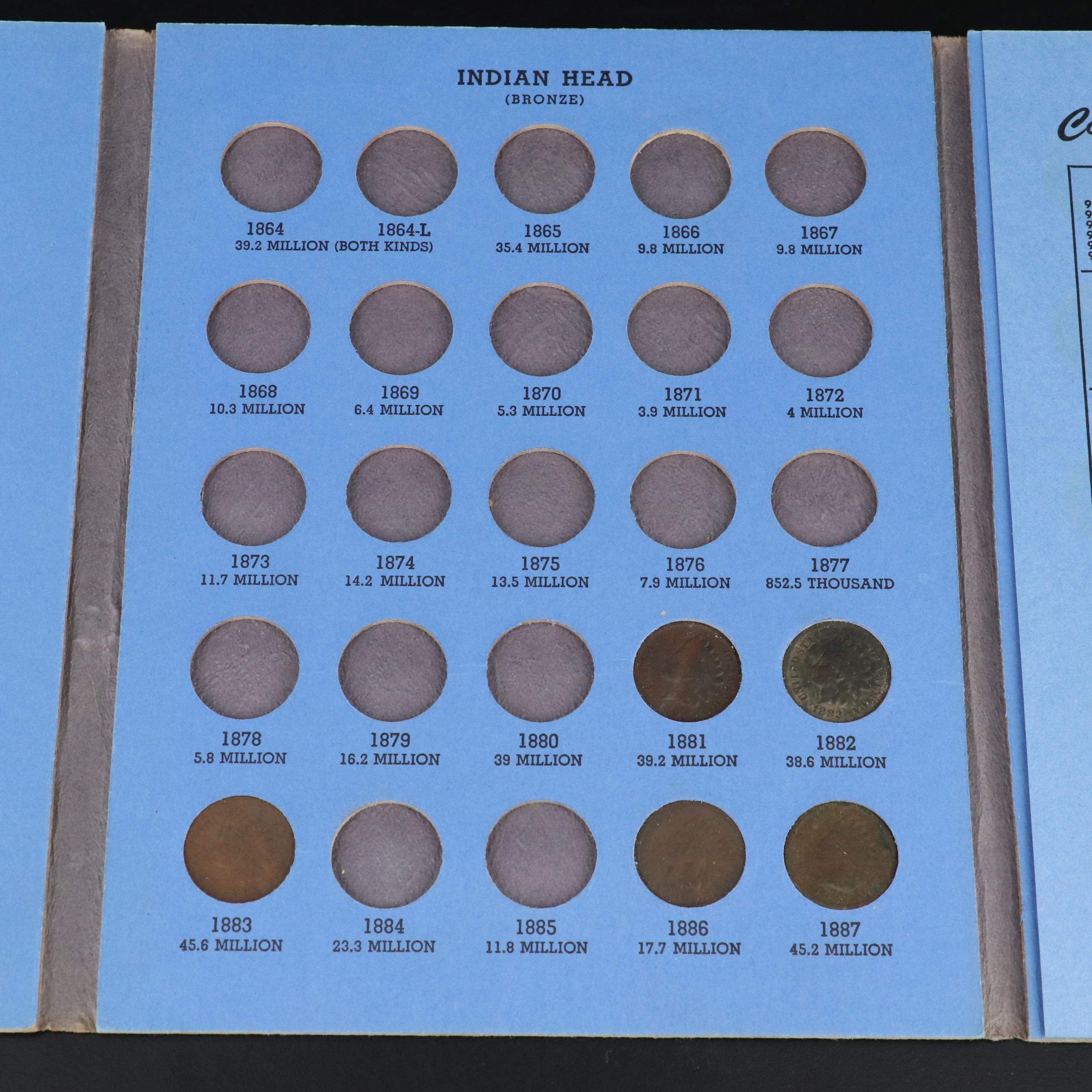 Five Coin Folders With Indian Cents and Others