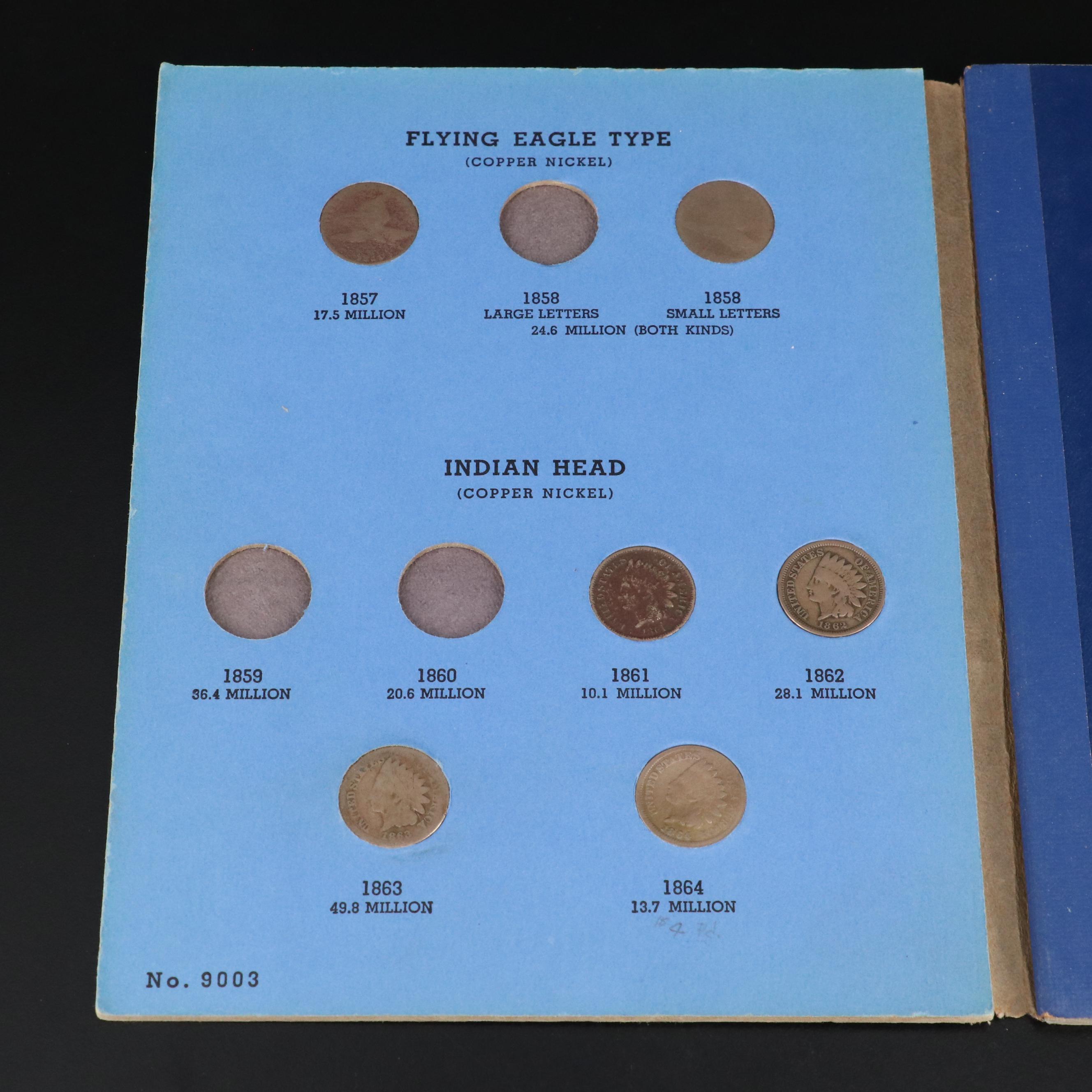 Five Coin Folders With Indian Cents and Others