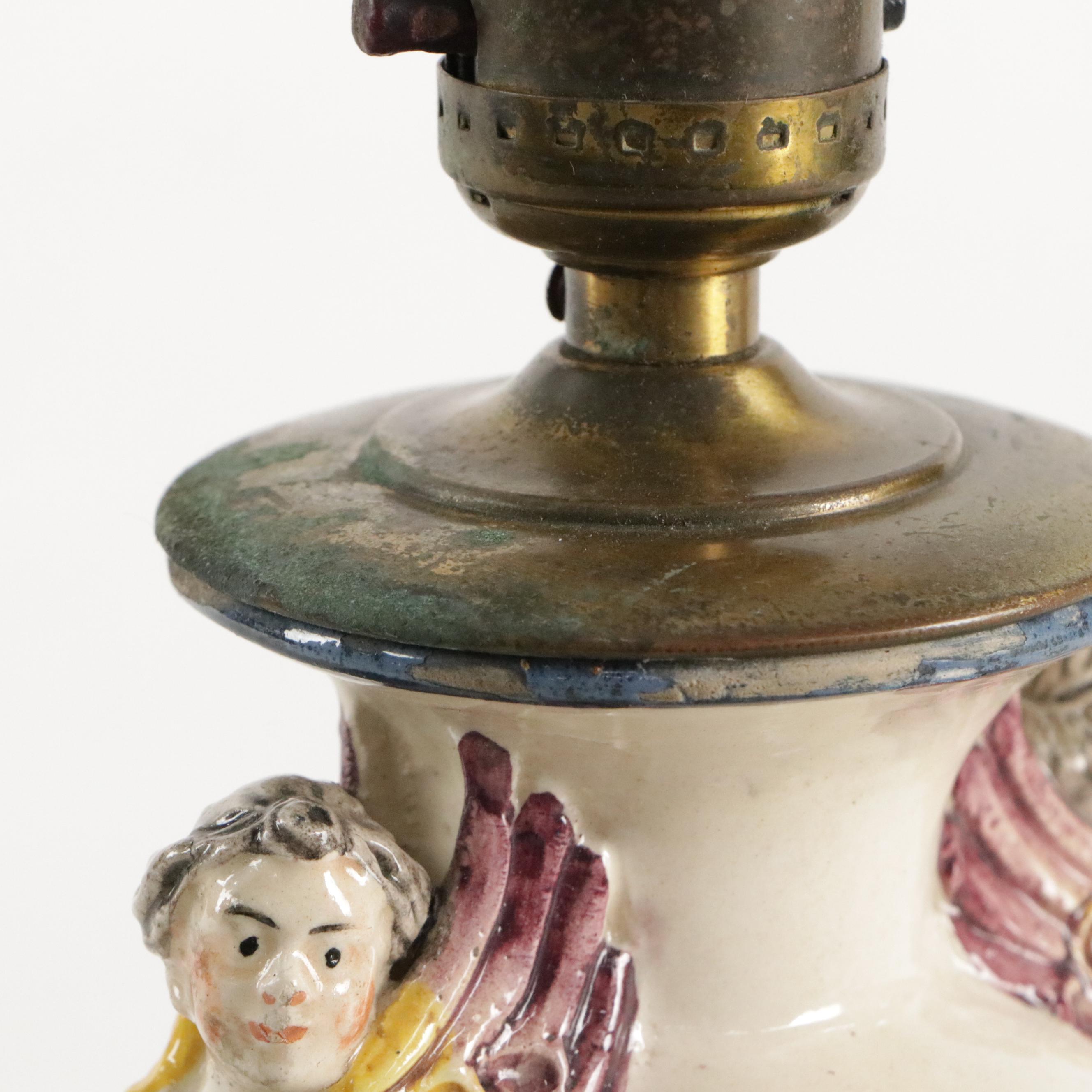 German Porcelain, Majolica, Enamel and Other Ceramic and Metal Lamps