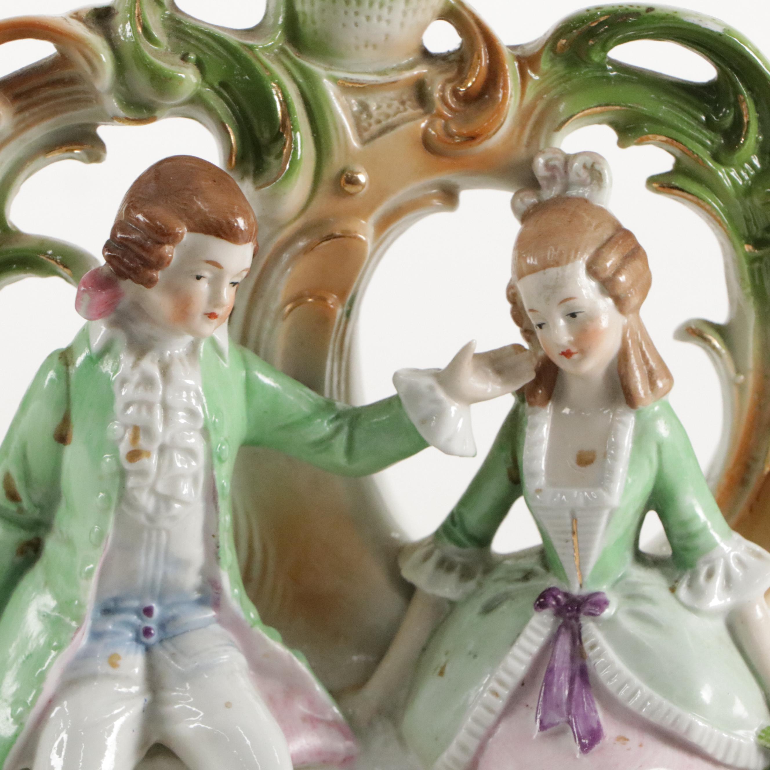 German Porcelain, Majolica, Enamel and Other Ceramic and Metal Lamps