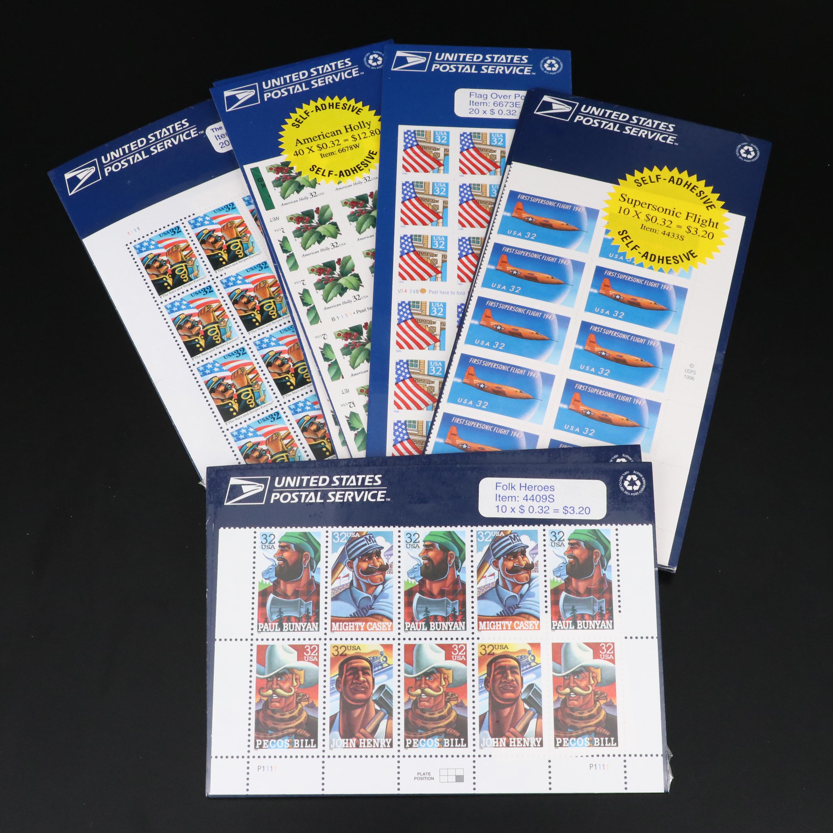 Large Assortment of 32-Cent and 33-Cent Postage Stamp Sheets