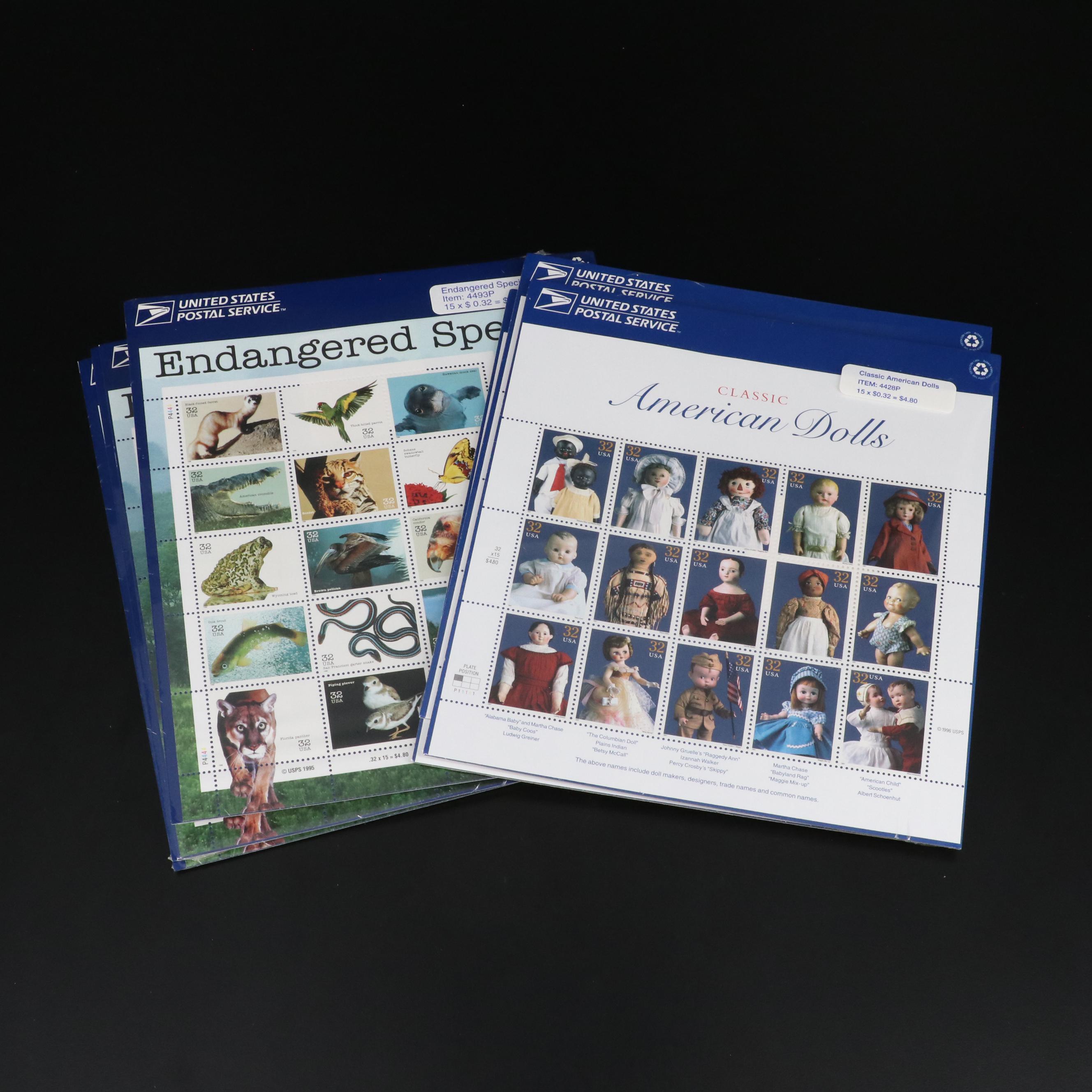 Large Assortment of 32-Cent and 33-Cent Postage Stamp Sheets