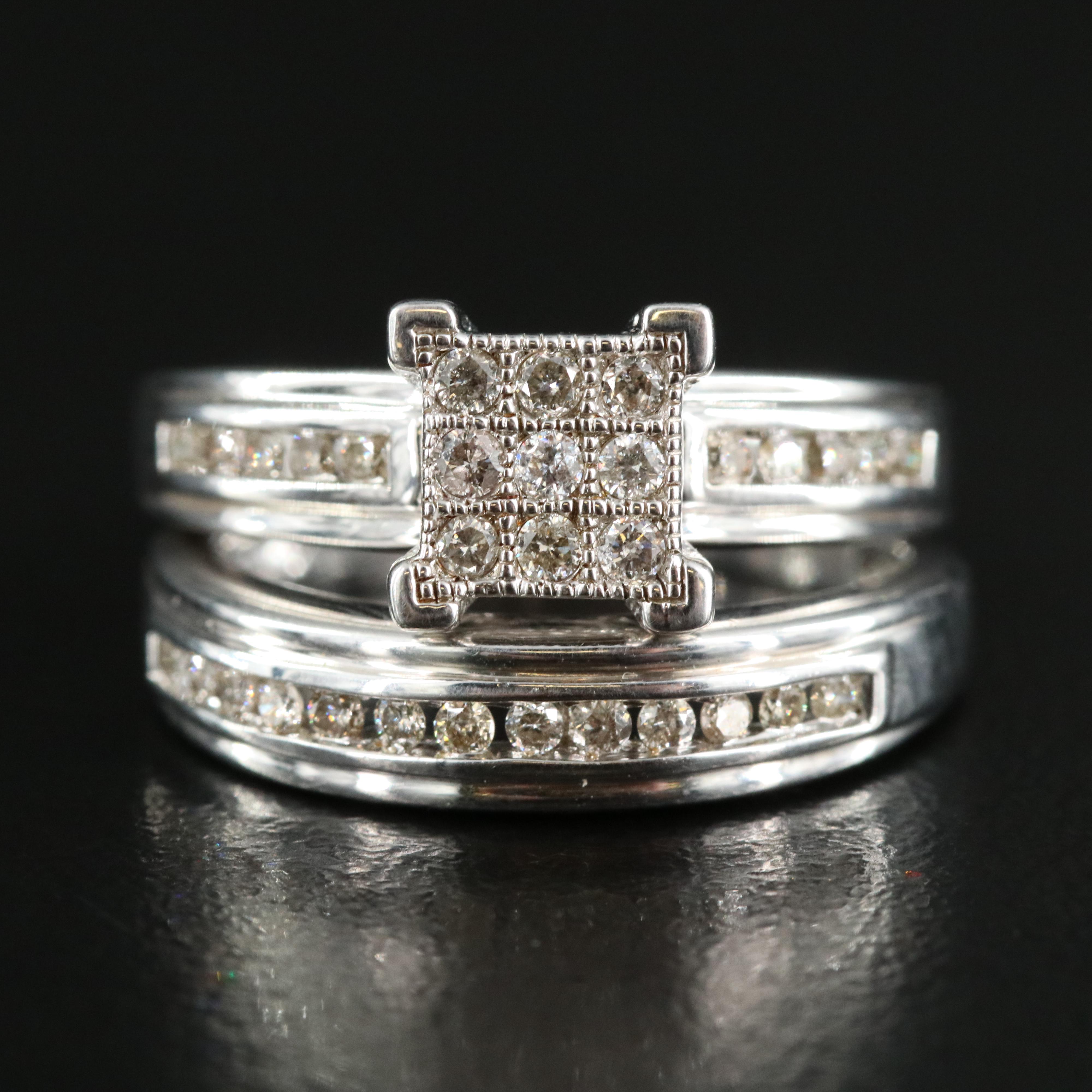 Sterling Diamond Ring Set