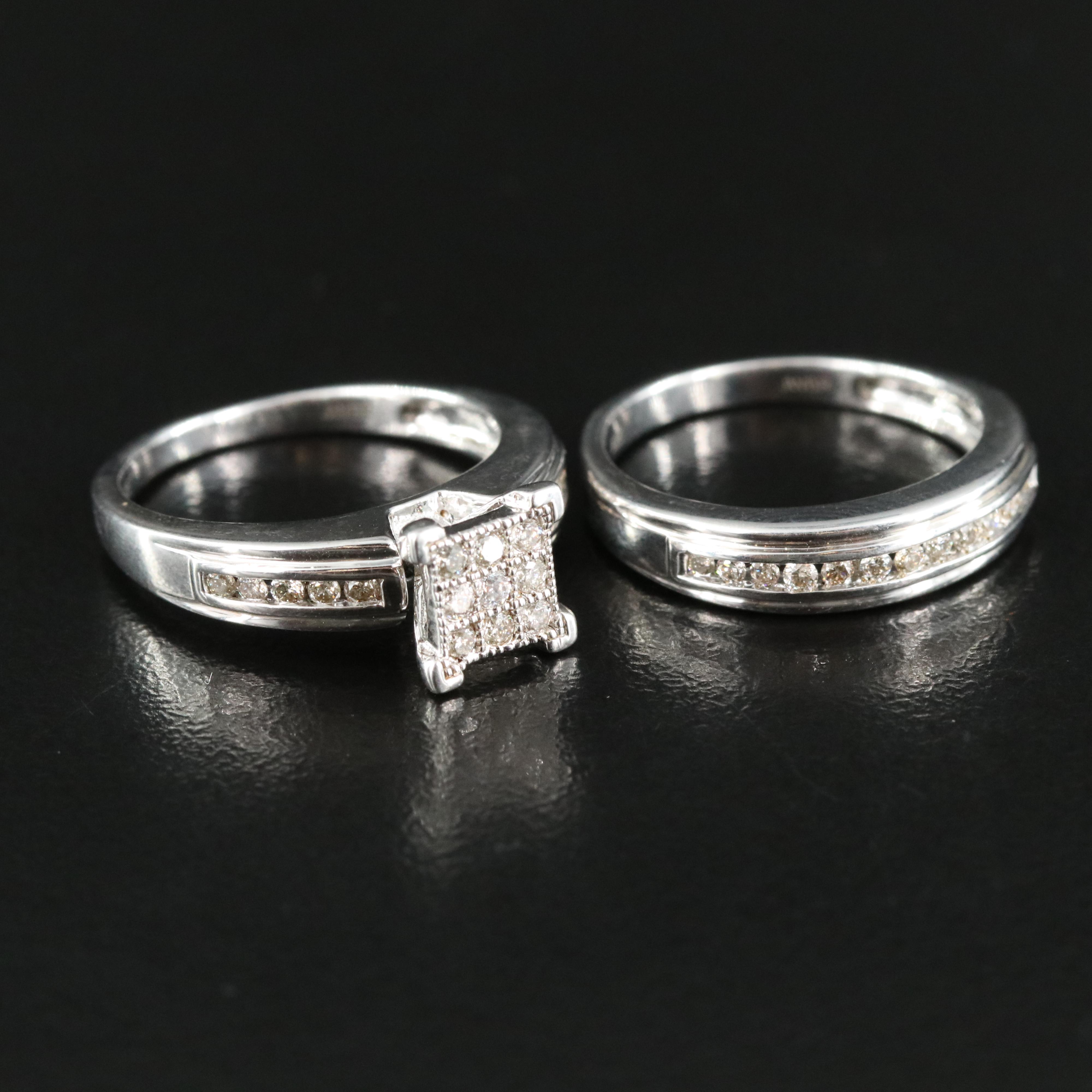 Sterling Diamond Ring Set