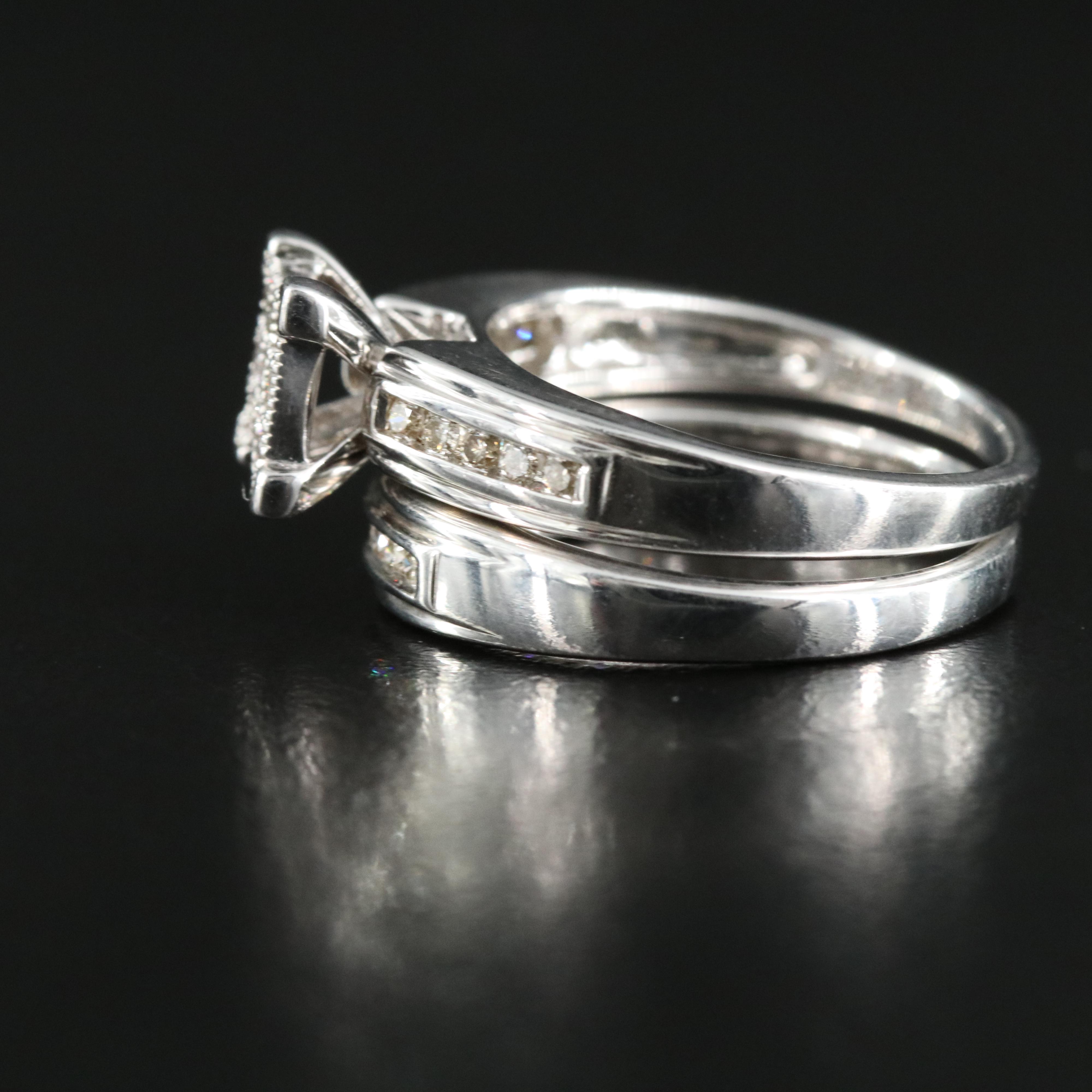 Sterling Diamond Ring Set