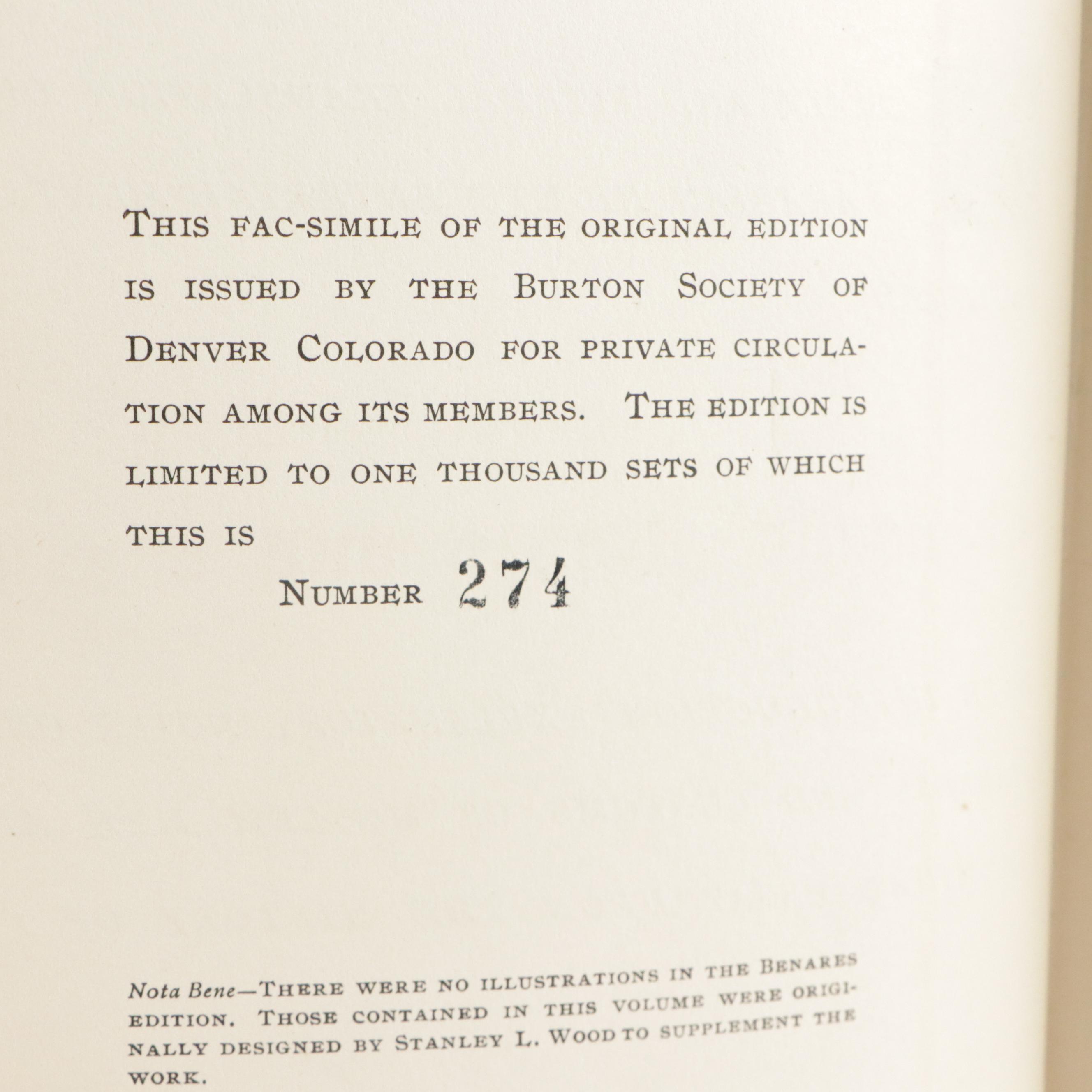 Limited Edition "Thousand Nights and a Night" Ten-Volume Set with Supplements