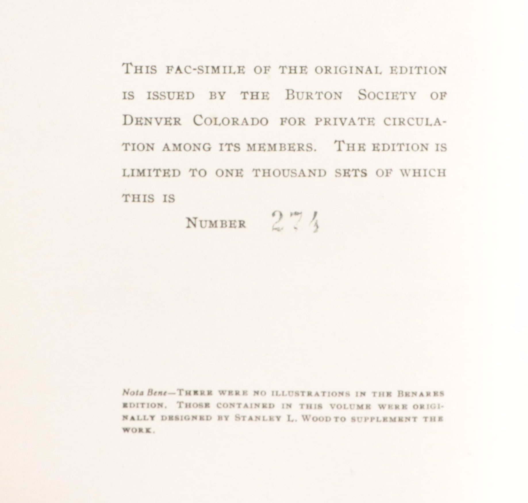 Limited Edition "Thousand Nights and a Night" Ten-Volume Set with Supplements