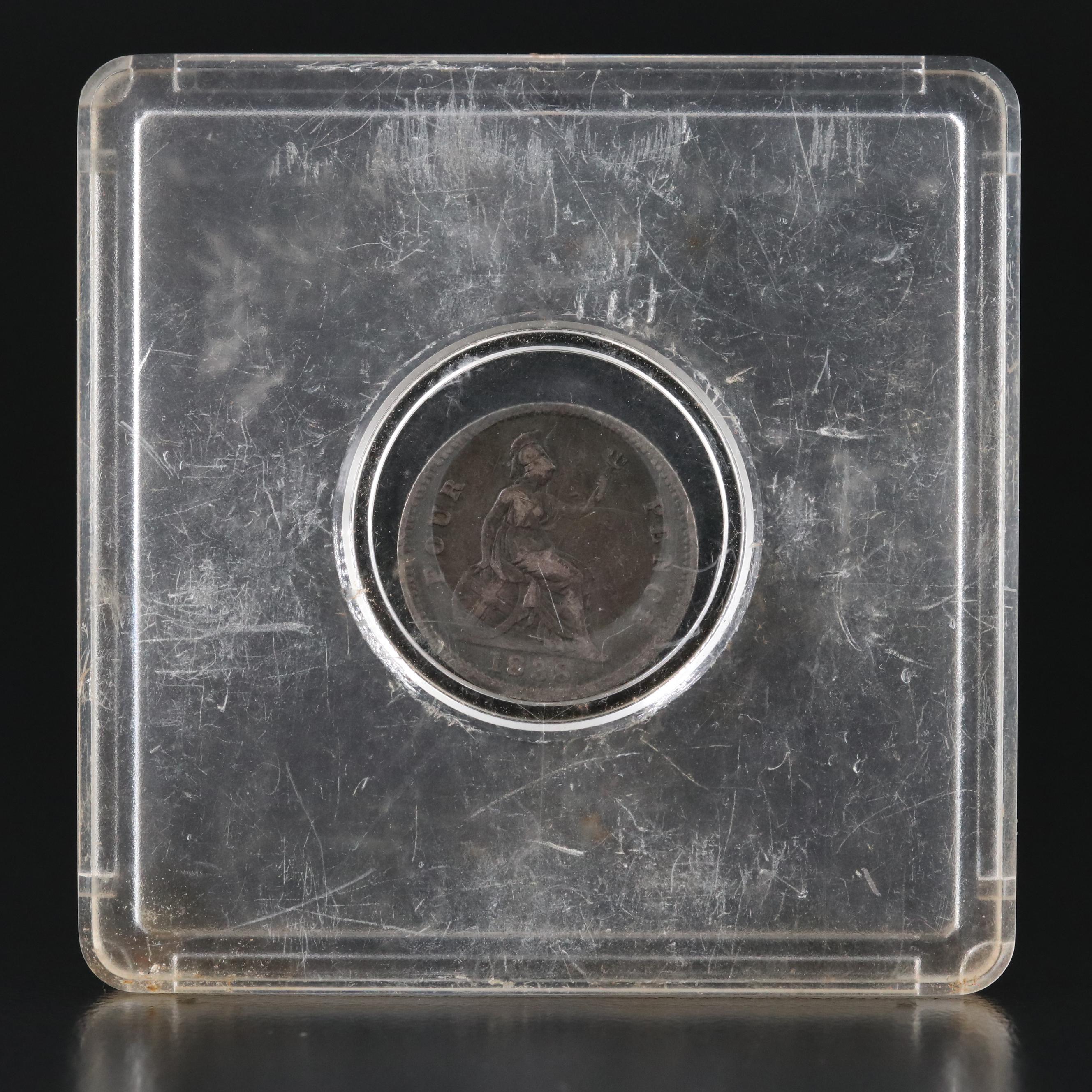 1838 Great Britain Four Pence Silver coin