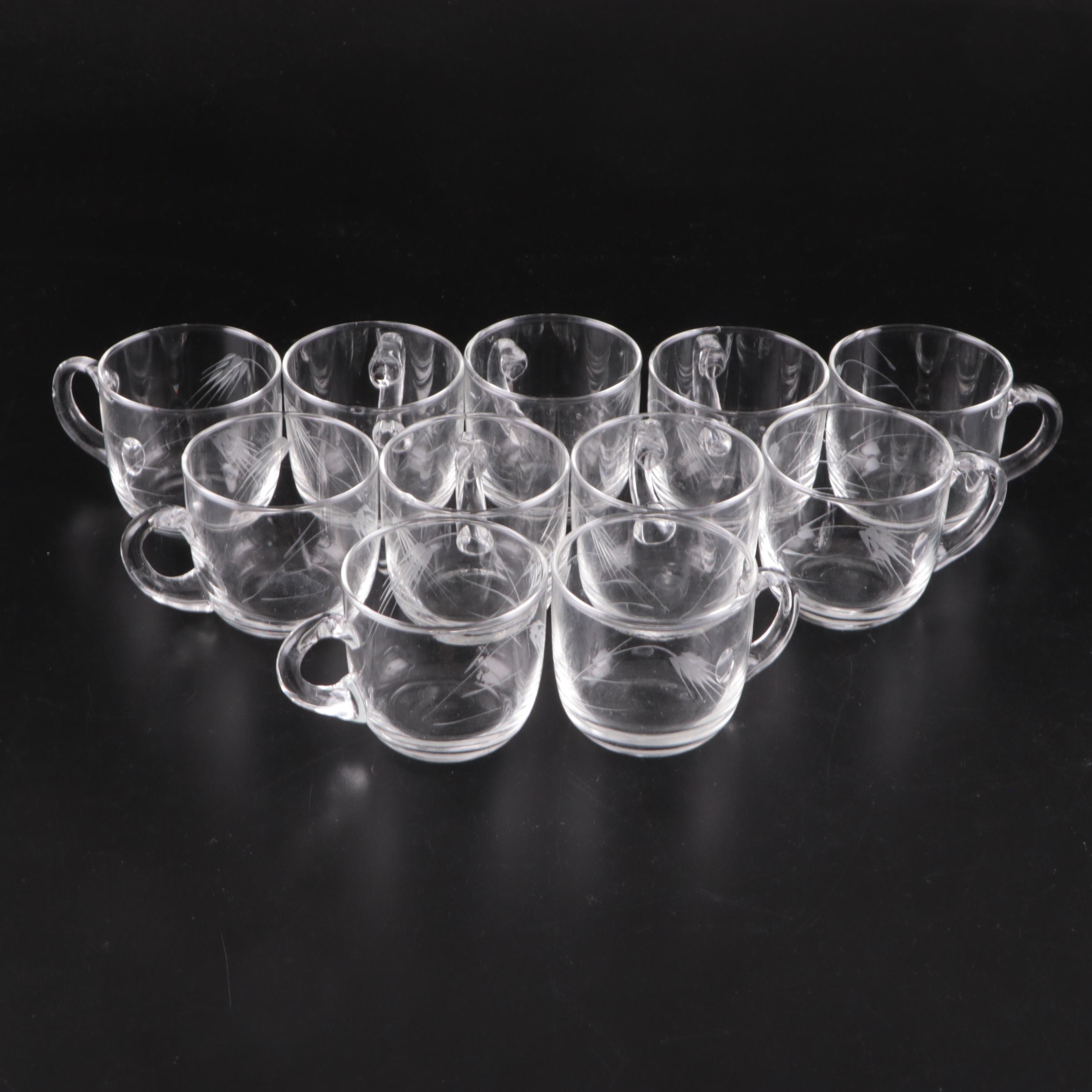 Etched Glass Punch Bowl With Punch Cups | Everything But The House