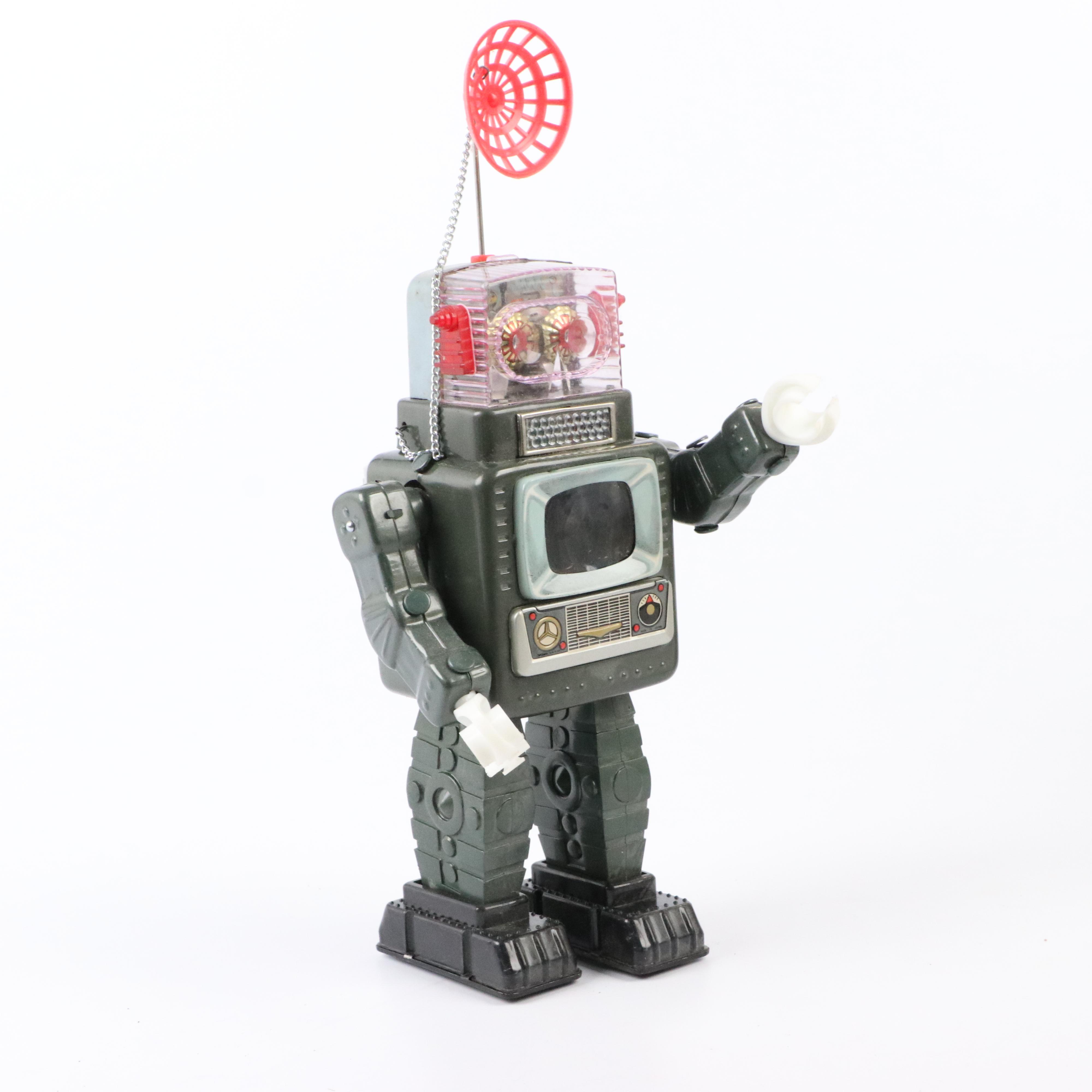 ALPS Battery Operated Robot Television Spaceman Tin Toy, 1960's