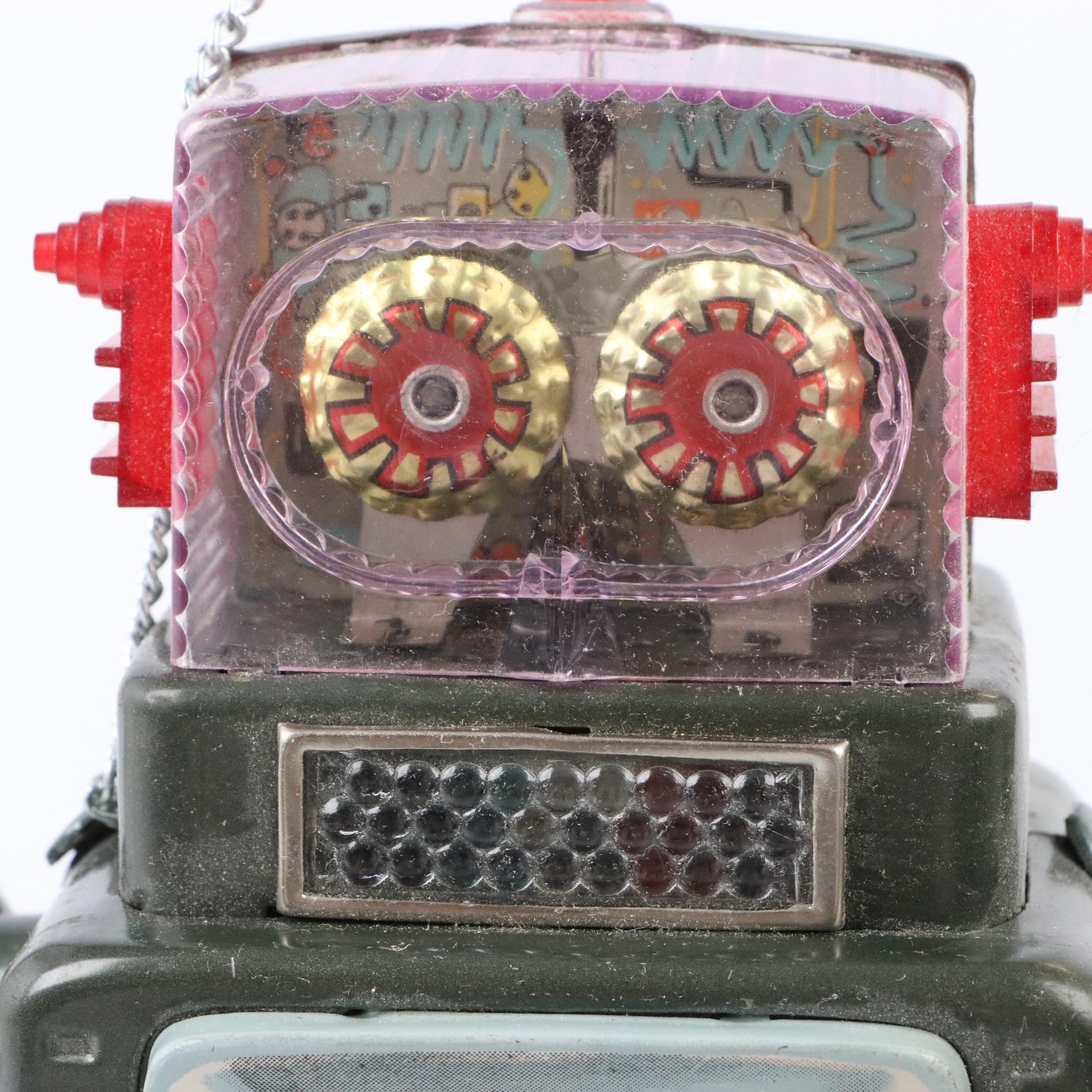 ALPS Battery Operated Robot Television Spaceman Tin Toy, 1960's