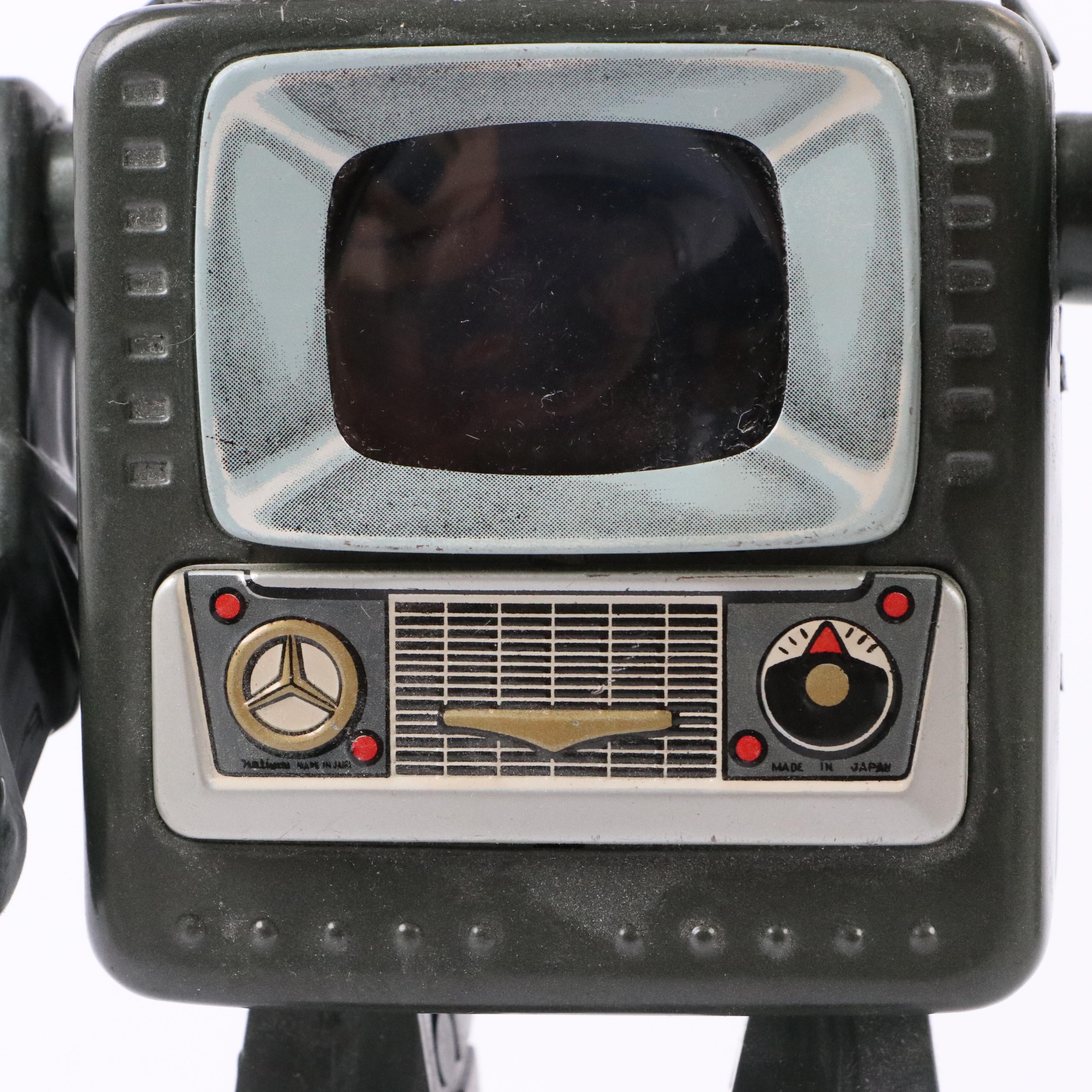 ALPS Battery Operated Robot Television Spaceman Tin Toy, 1960's