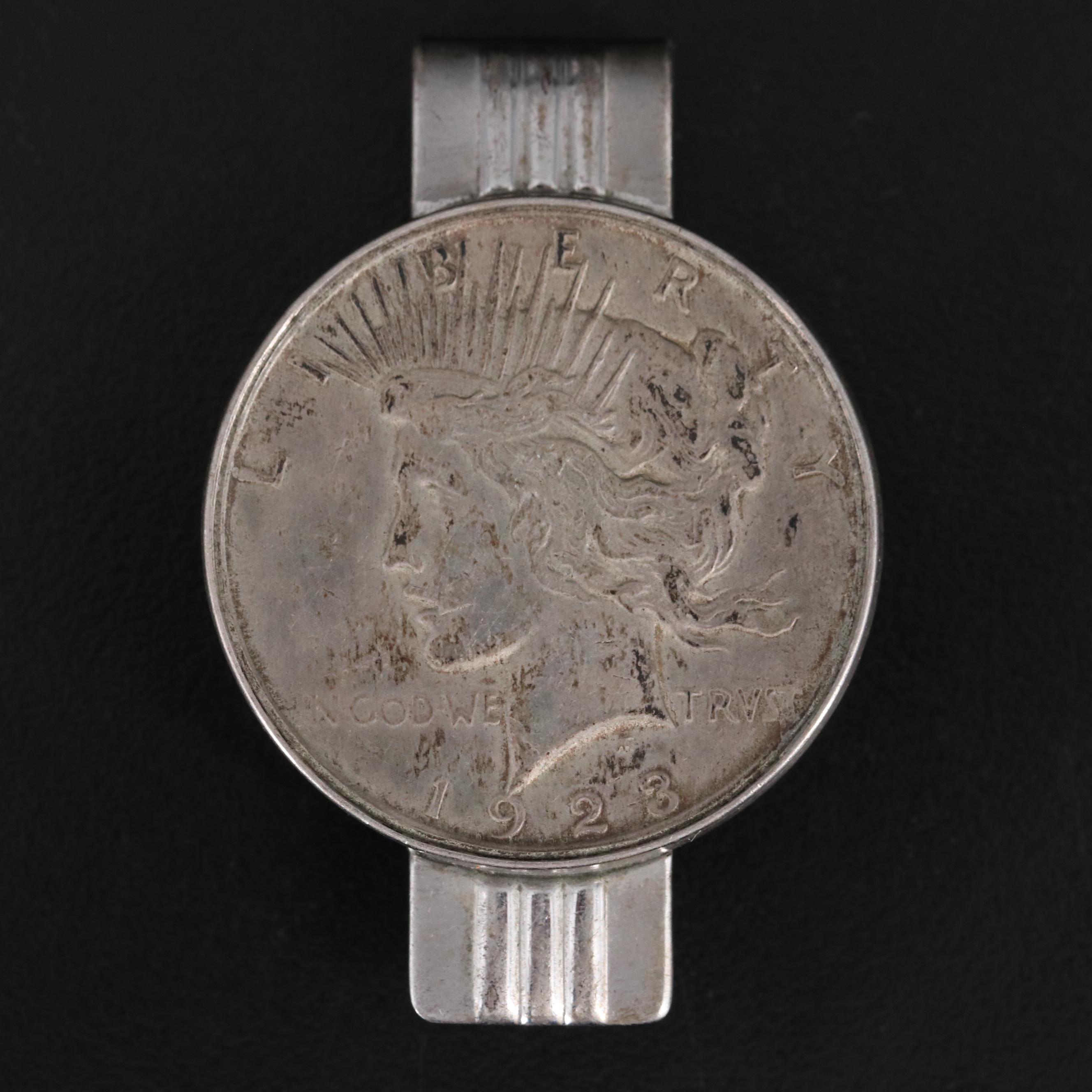 1923 Peace Silver Dollar Money Clip