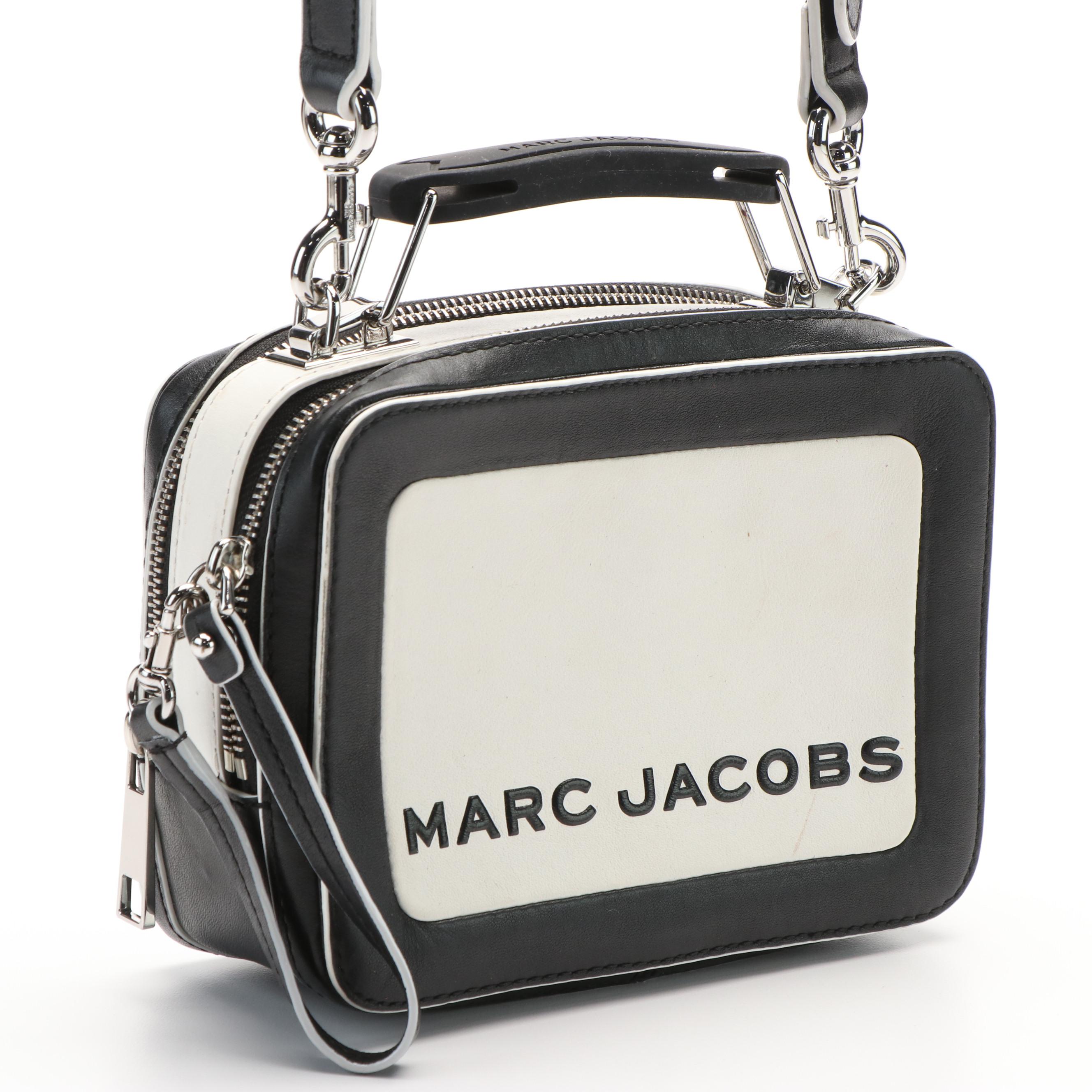 Marc Jacobs The Box Crossbody Bag in Black and White Leather