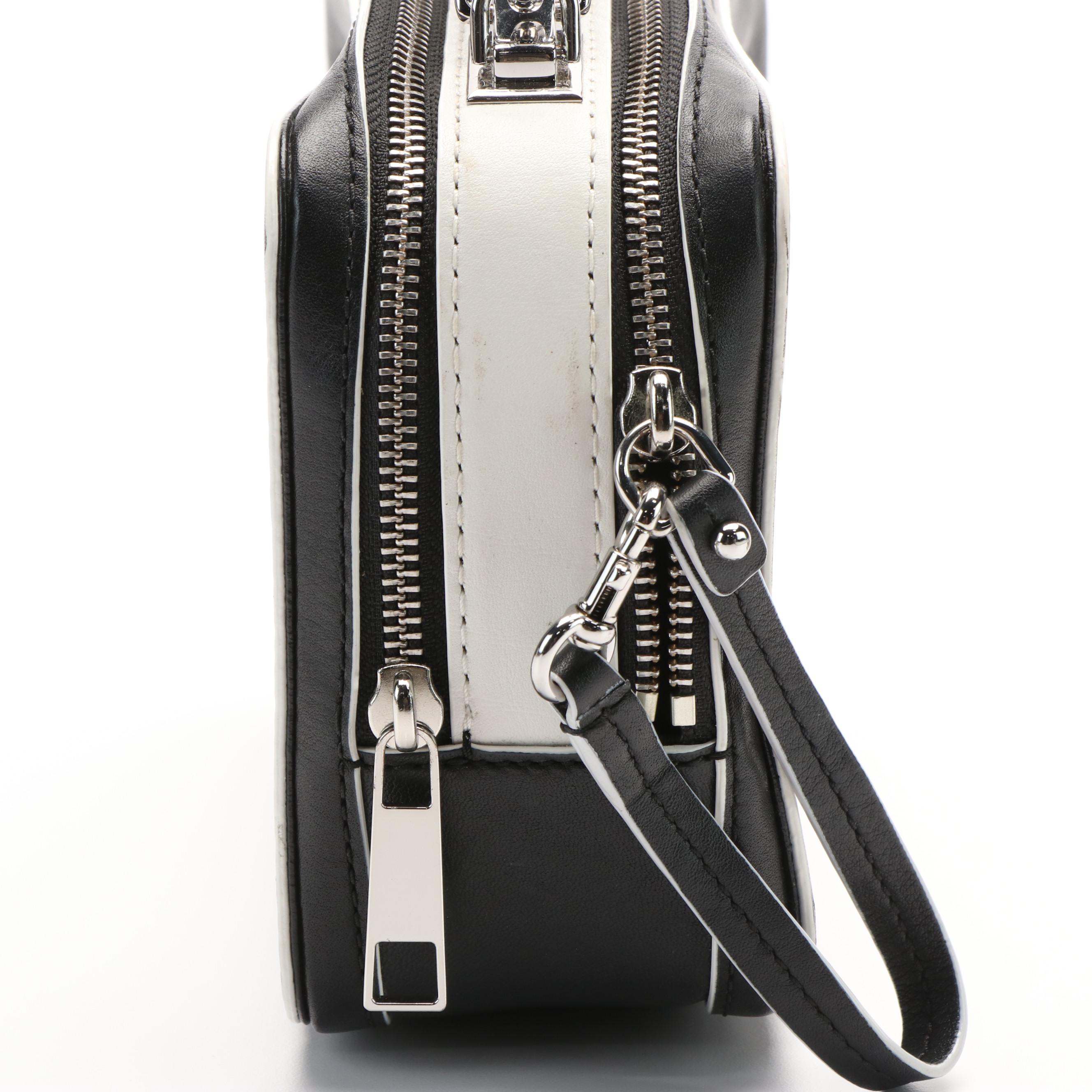 Marc Jacobs The Box Crossbody Bag in Black and White Leather