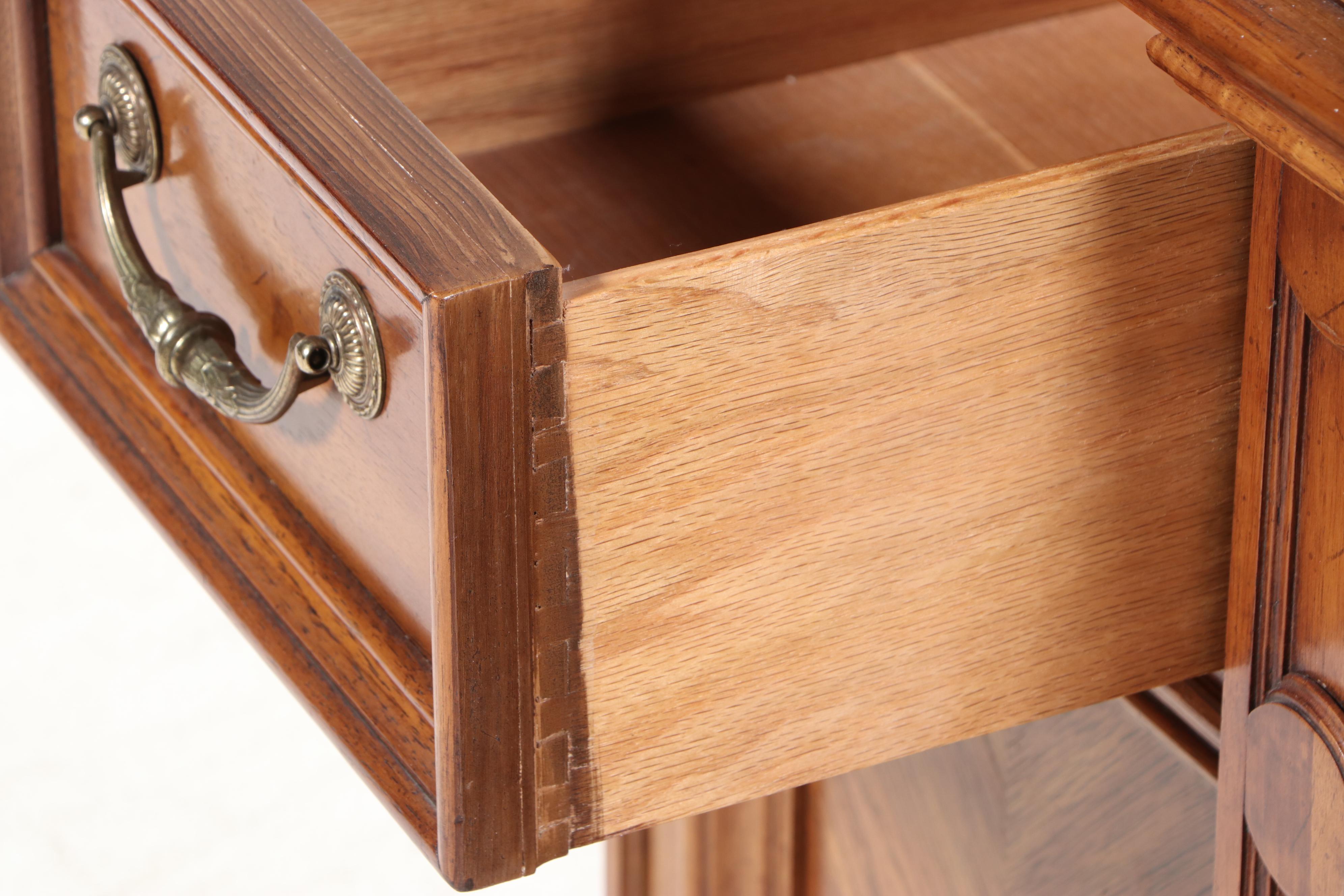 Thomasville Baroque Style Pecan China Cabinet, Late 20th Century