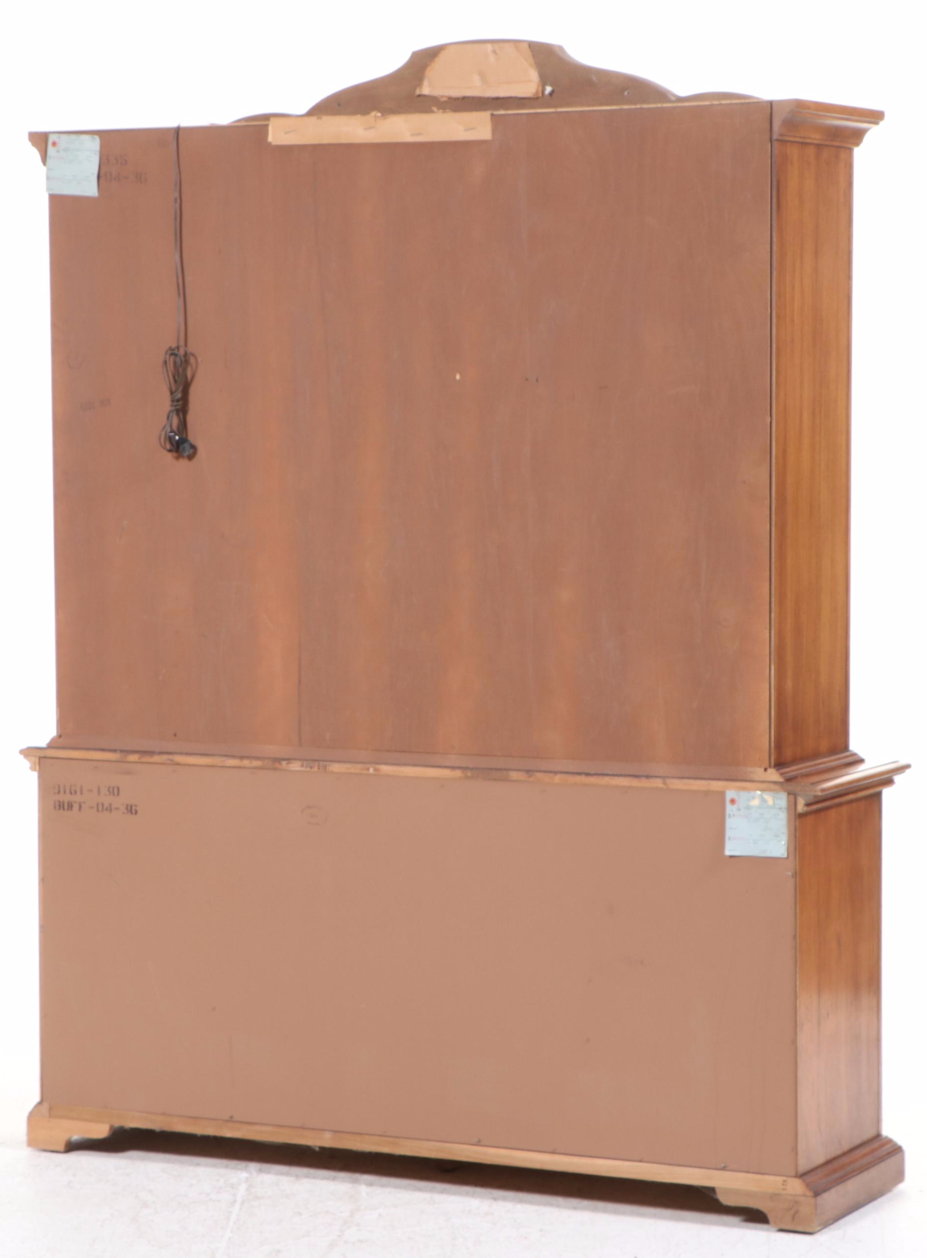 Thomasville Baroque Style Pecan China Cabinet, Late 20th Century