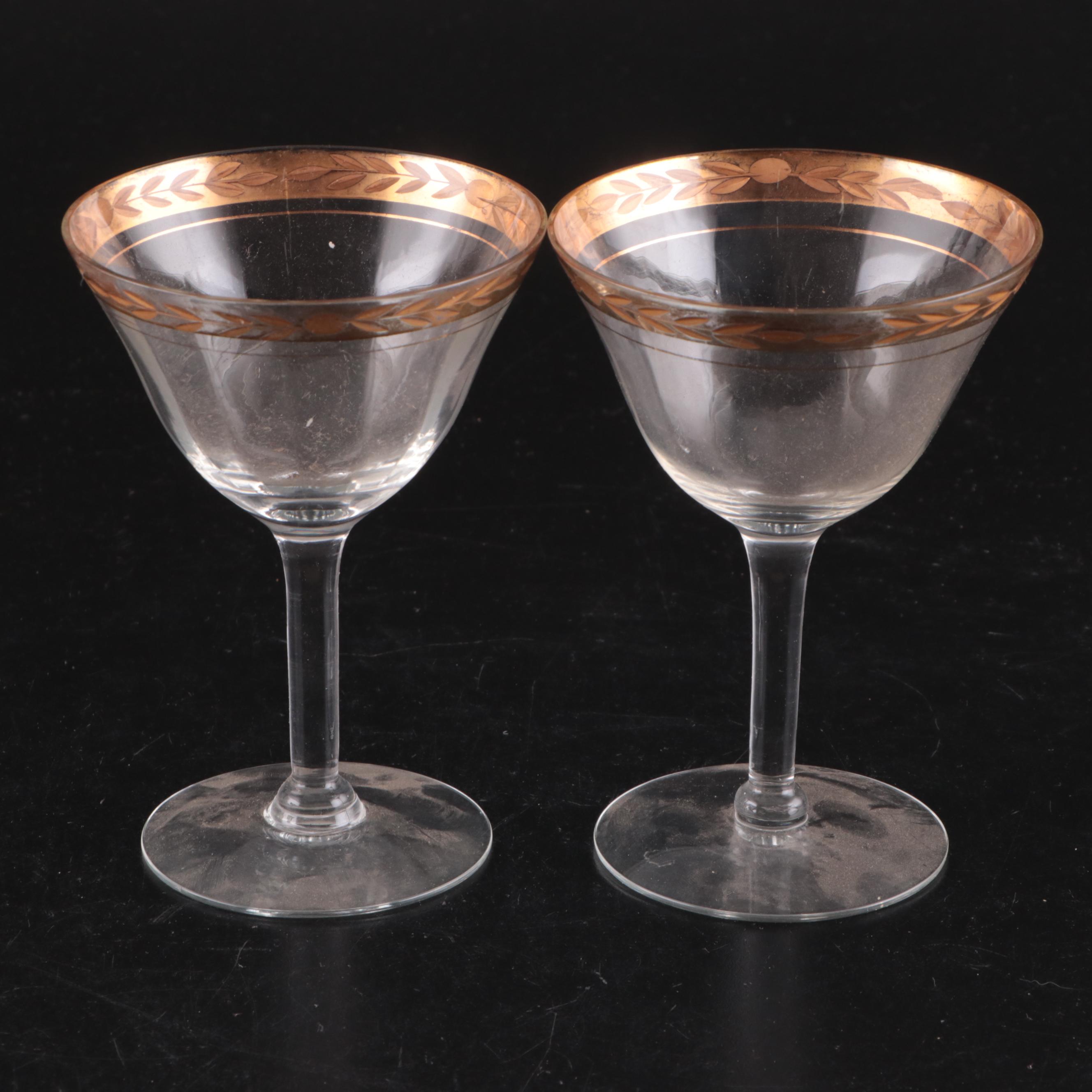 Tiffin-Franciscan and Other Gilt Rimmed Stemware and Glasses